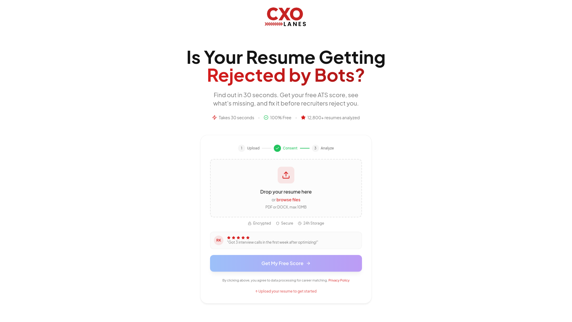 ATS Score Checker | ATS Score | Free CV Rate