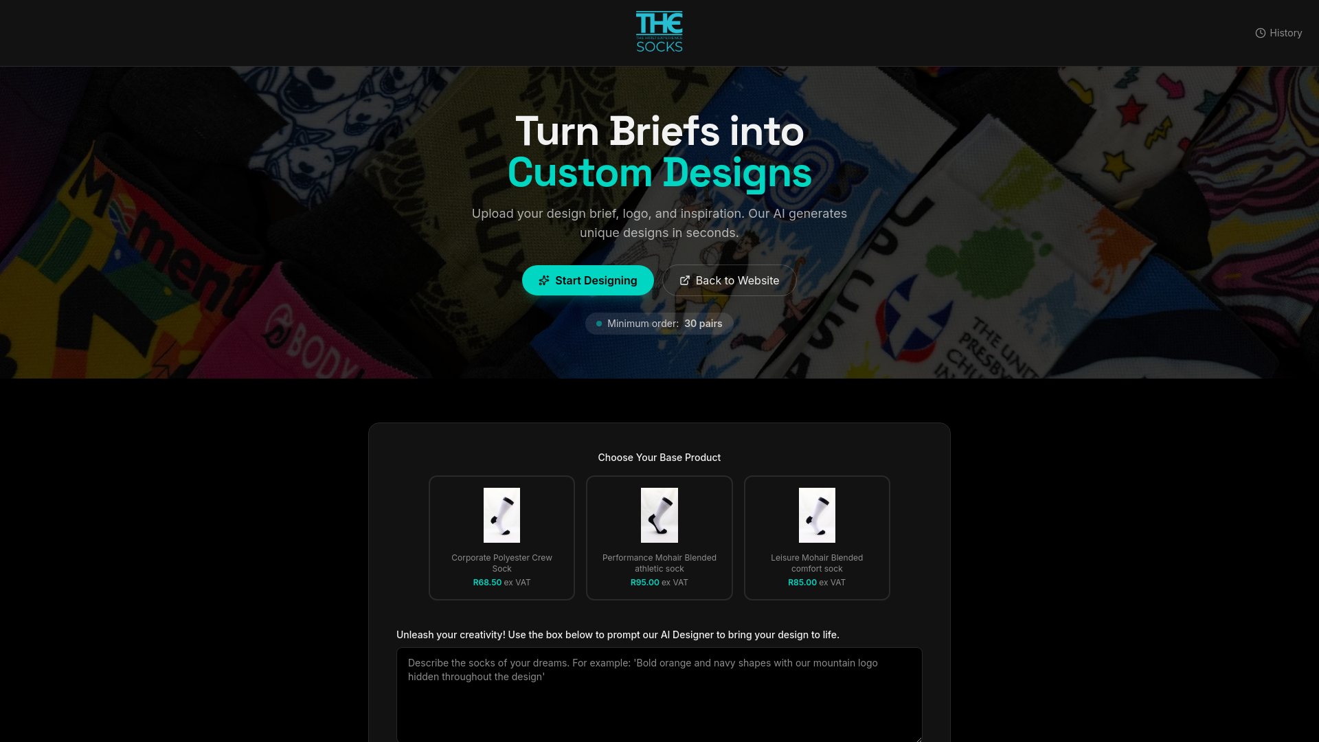 AI Custom Sock Designer — THE Socks
