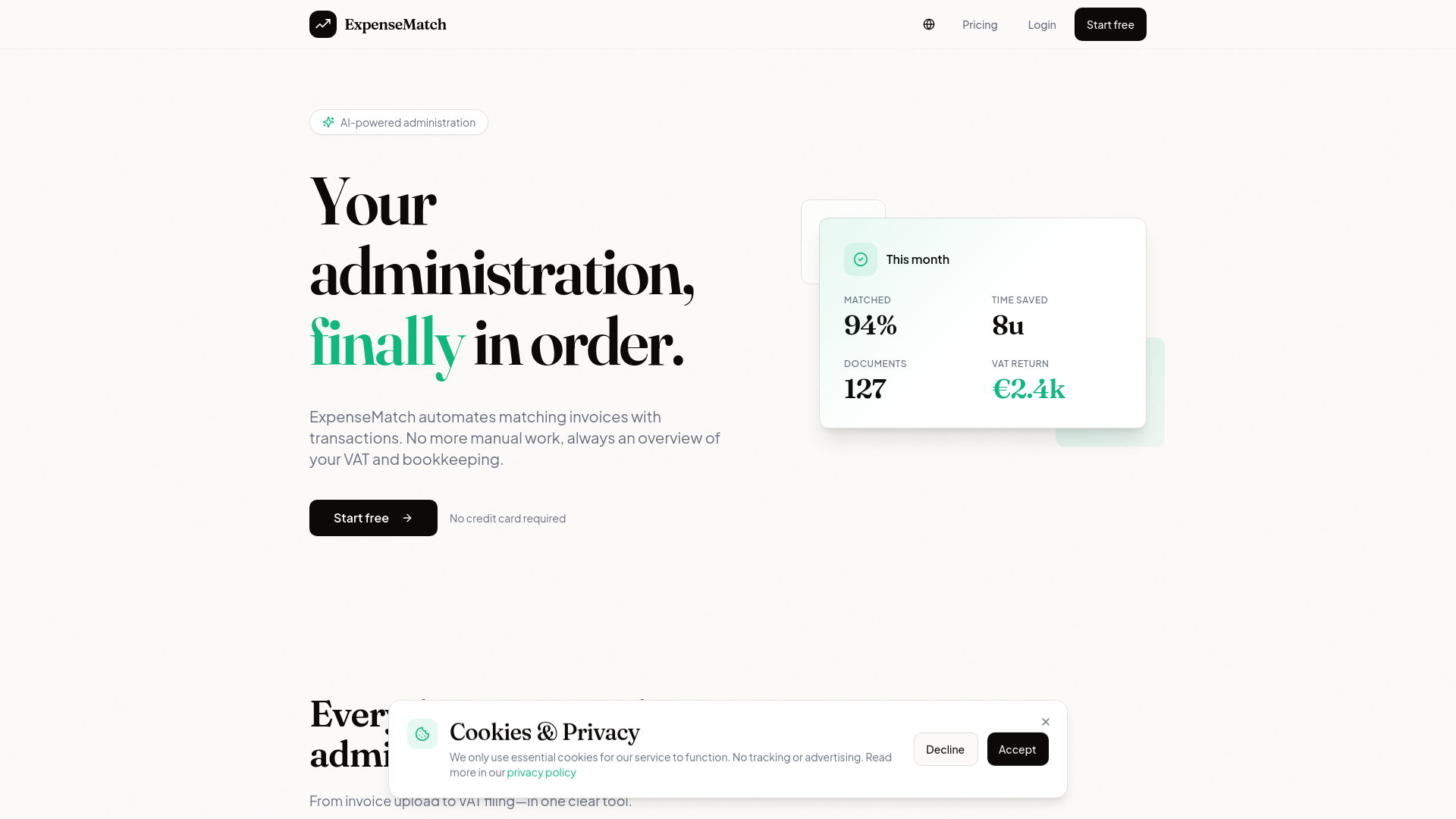 ExpenseMatch Screenshot