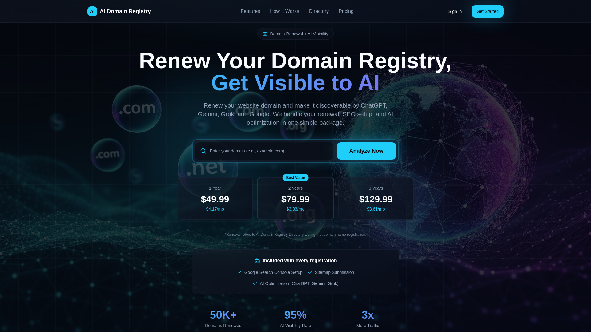 Website Reg AI Domain Registry - Make Your Website Visible to AI
