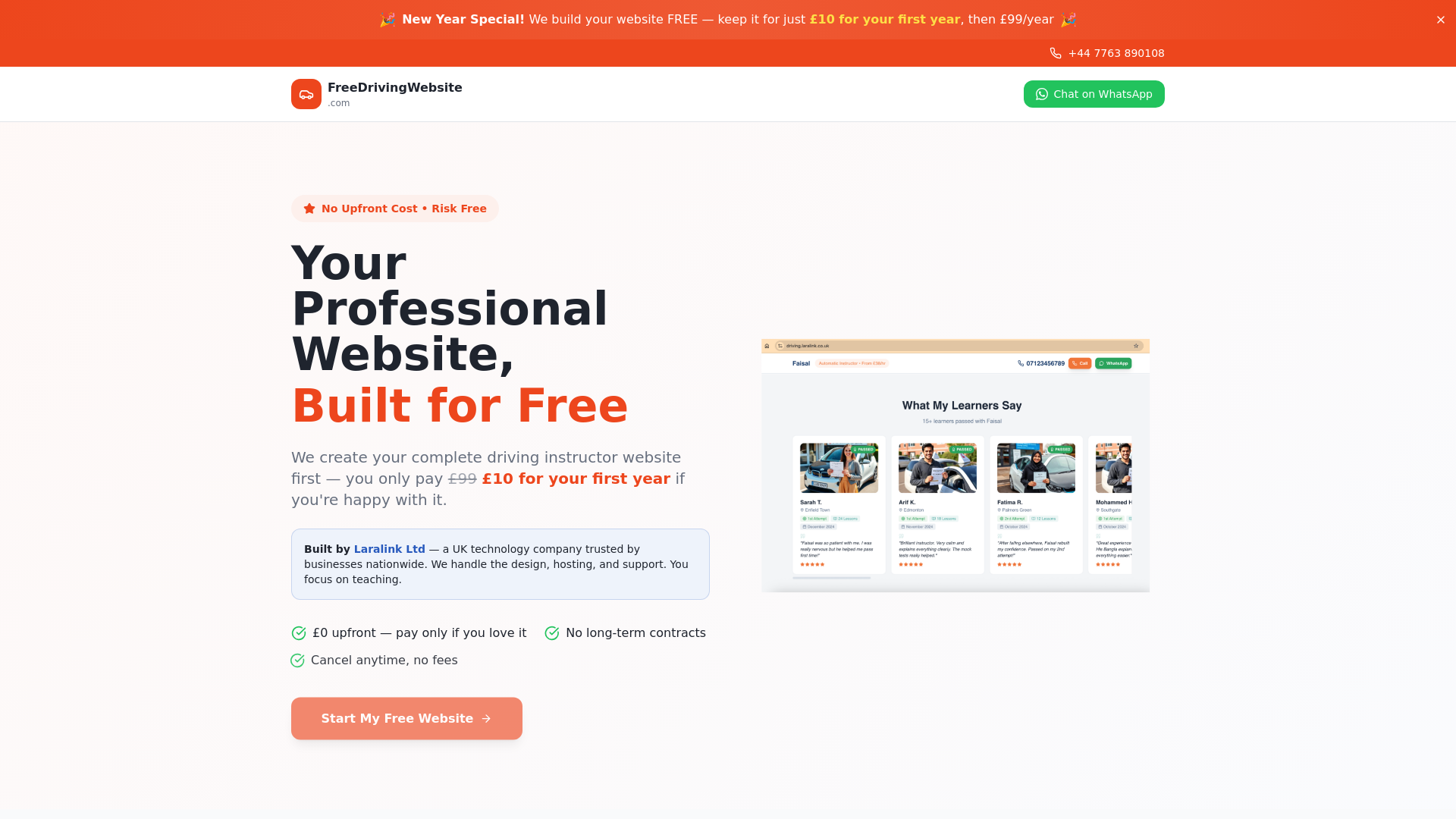Web Instructor Pro Free Driving Instructor Website | FreeDrivingWebsite.com