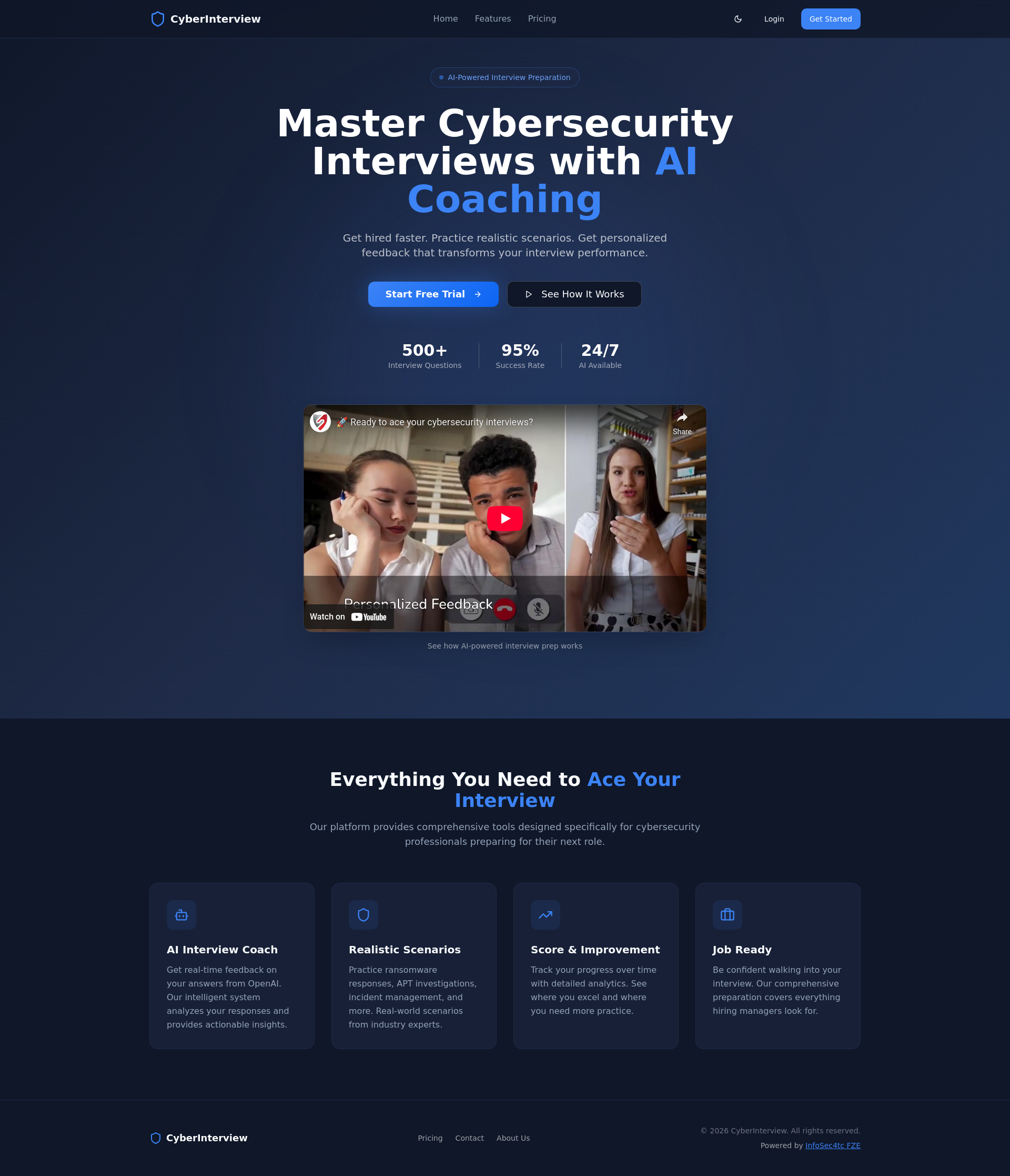 CyberInterview - Master Cybersecurity Interviews with AI