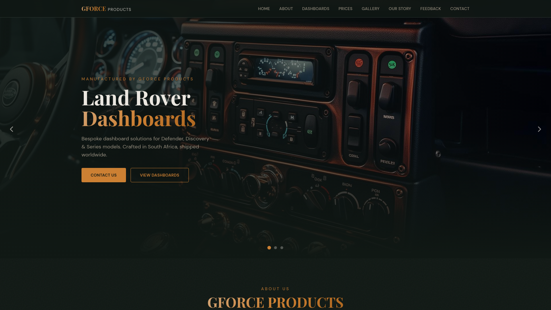 GFORCE Products | Custom Land Rover Dashboards
