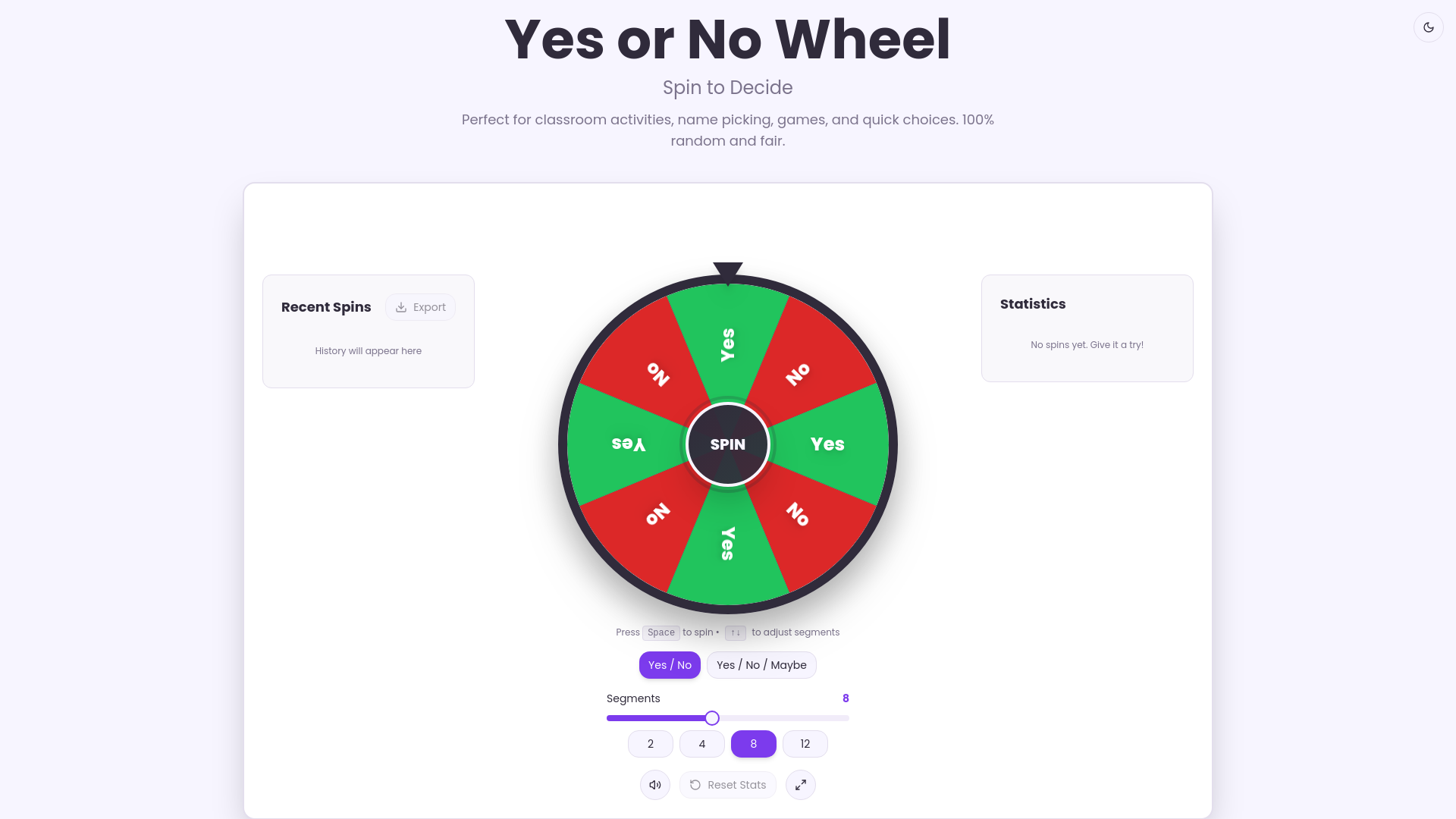 Yes or No Wheel - Free Decision Picker & Spinner Tool