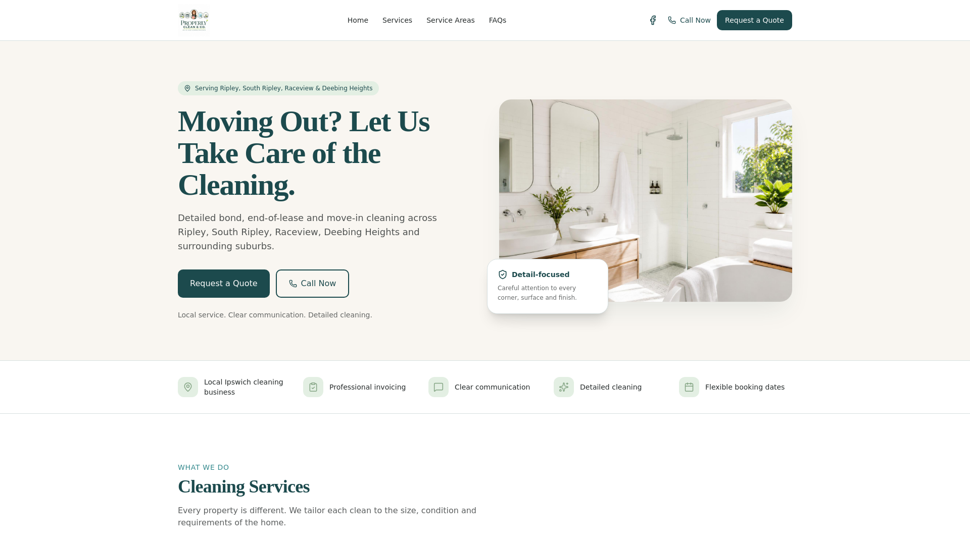 Bond Cleaning Ripley & Raceview | Properly Clean & Co