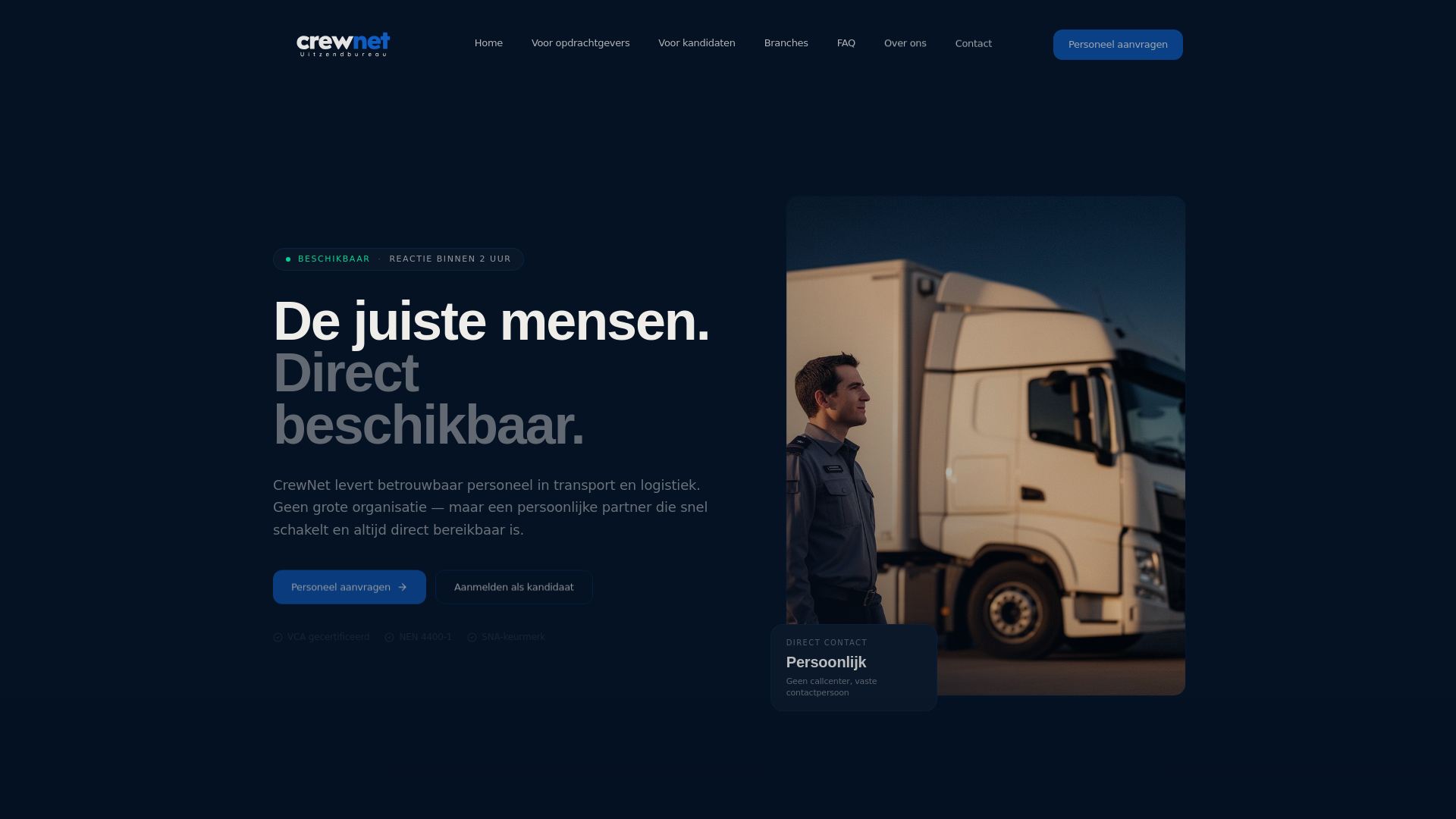 CrewNet Uitzendbureau — Snel personeel in transport & logistiek