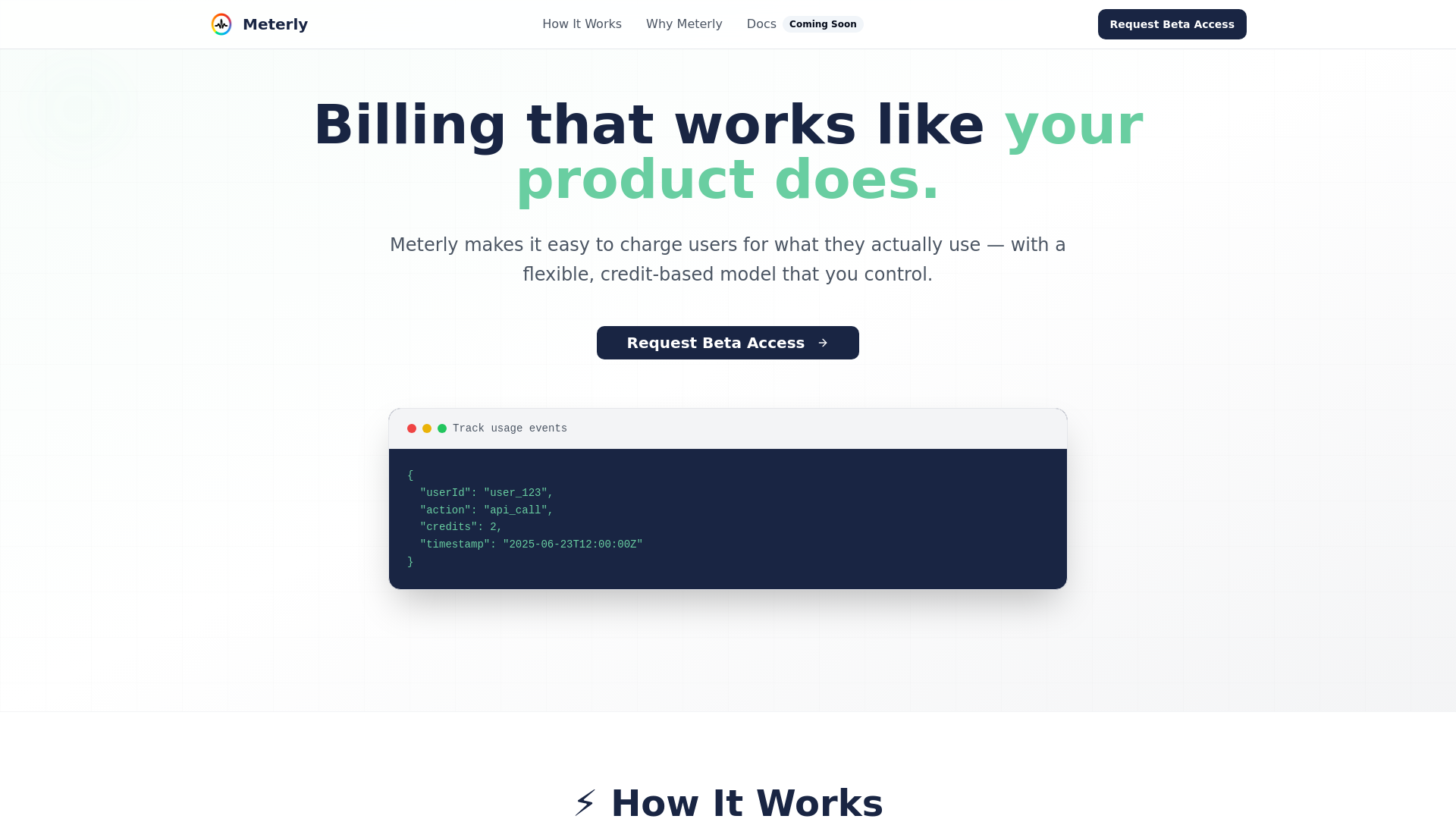 Meterly.AI - Usage Based Billing