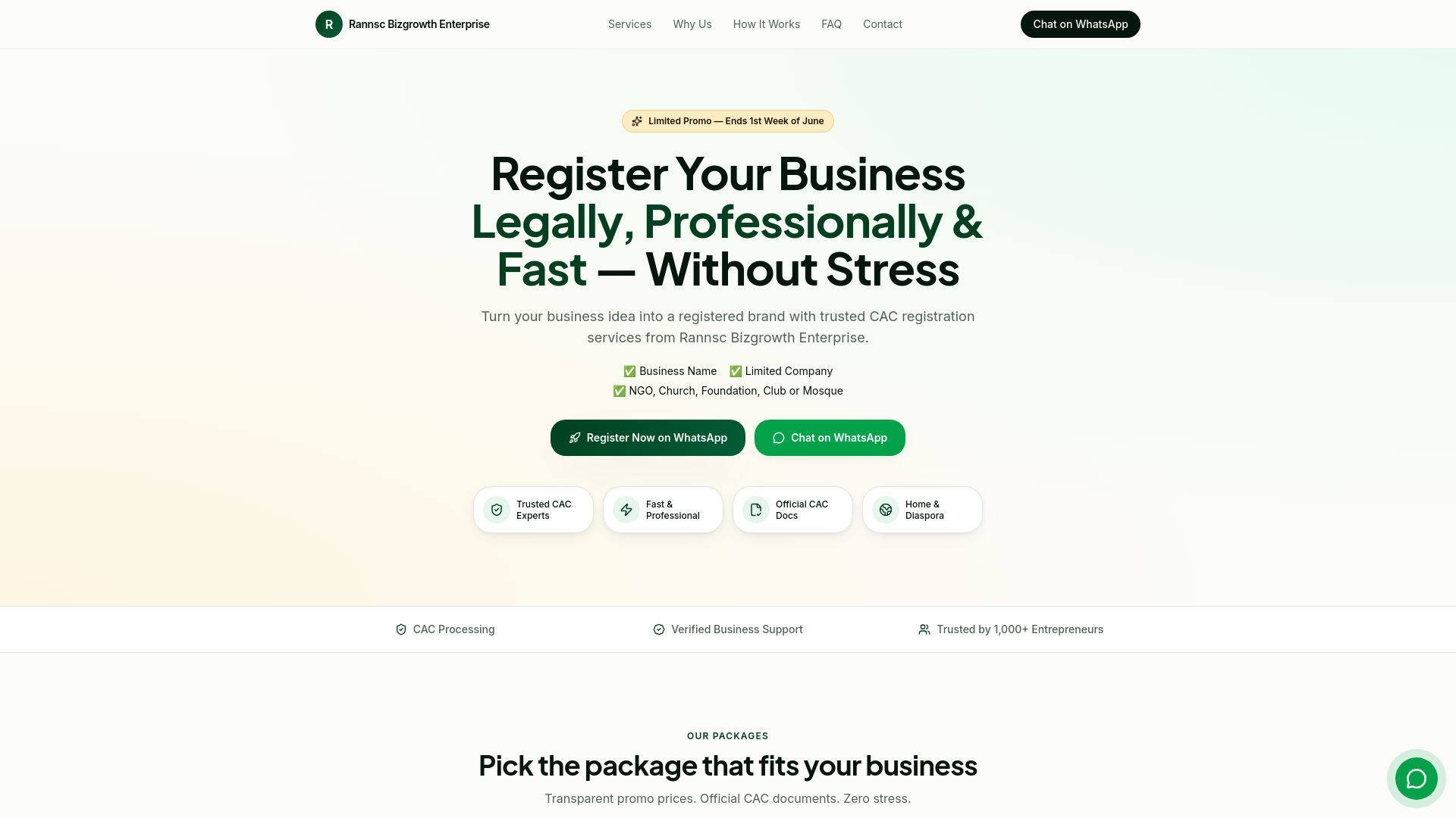 Rannsc Bizgrowth Enterprise website preview