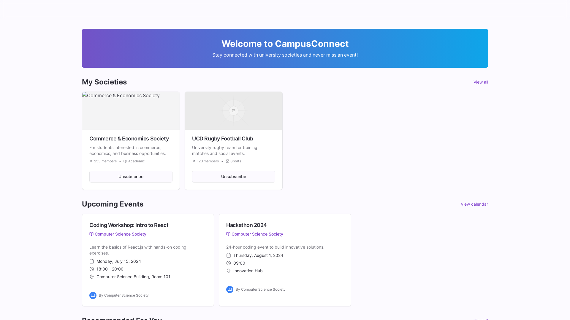 Advanced Student Experience Platform App