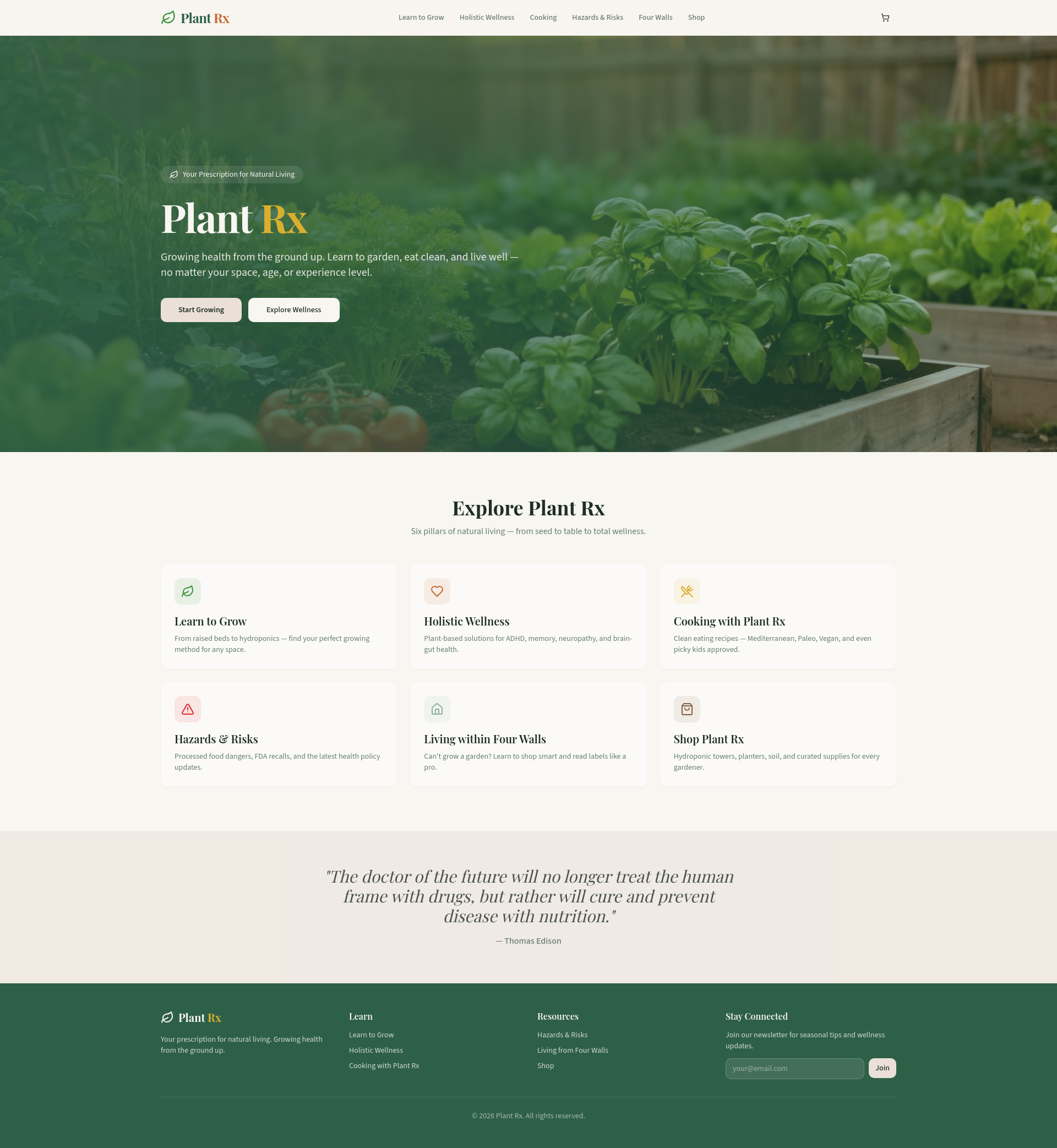 Plant Rx — Your Prescription for Natural Living