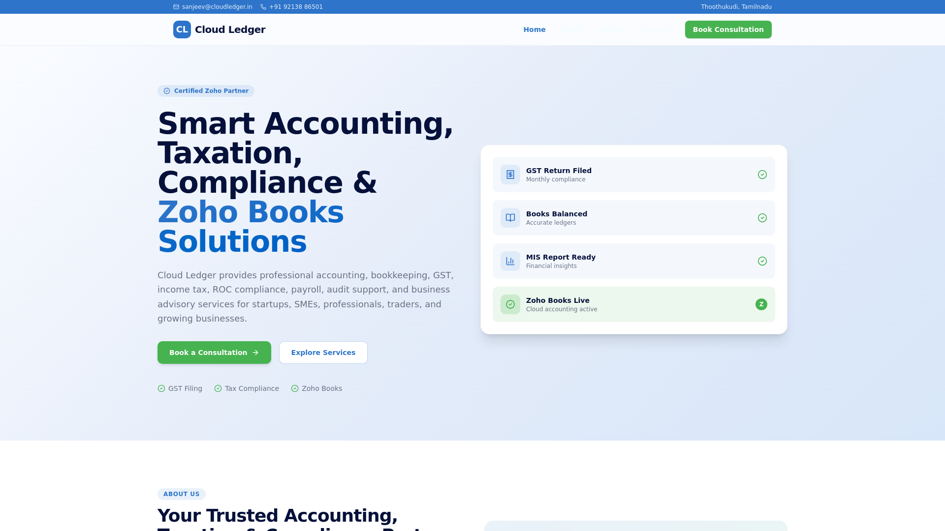 Cloud Ledger | Accounting, Taxation & Zoho Books Solutions