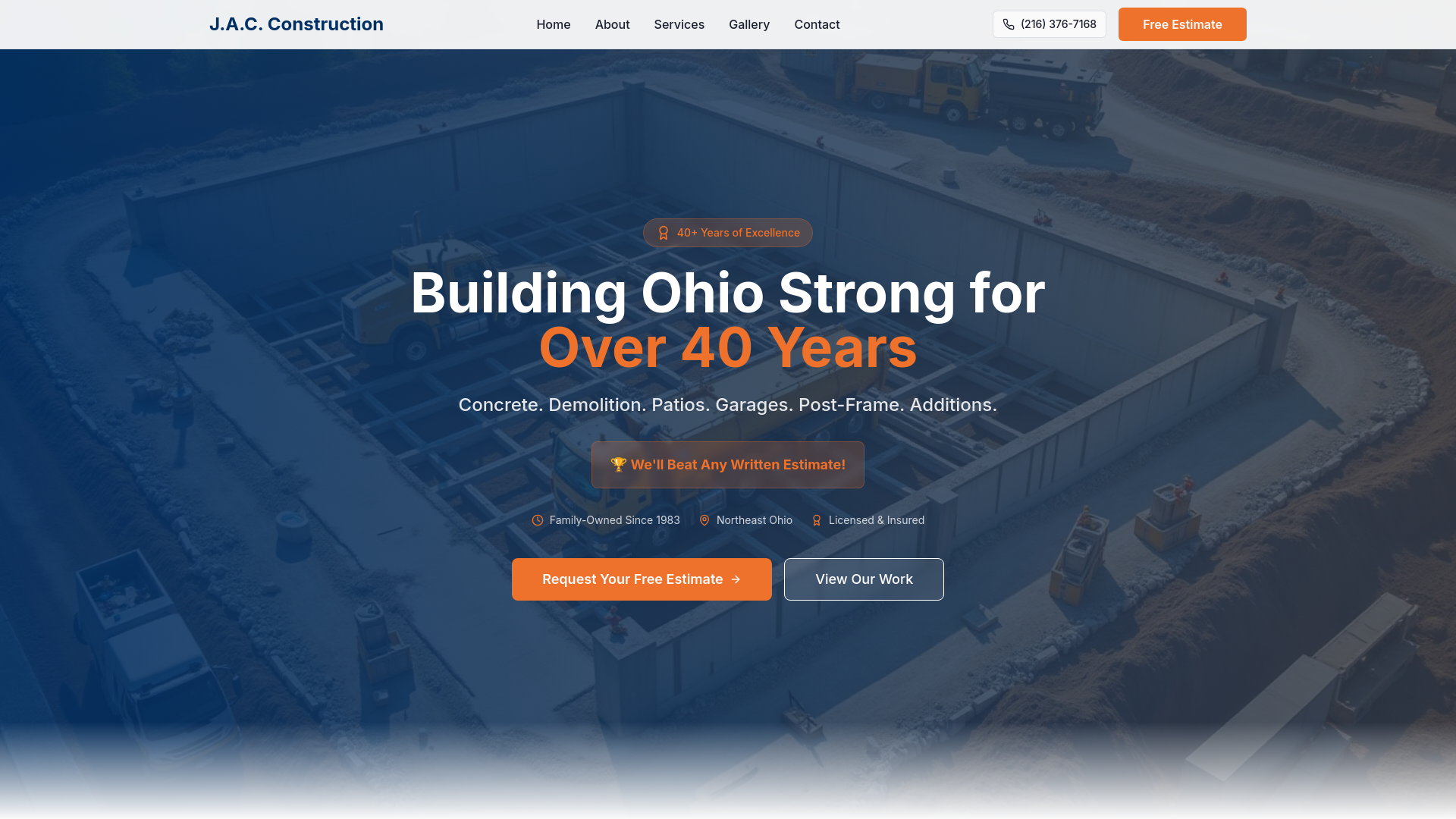 J.A.C. Construction | Building Ohio Strong for Over 40 Years | Concrete ...