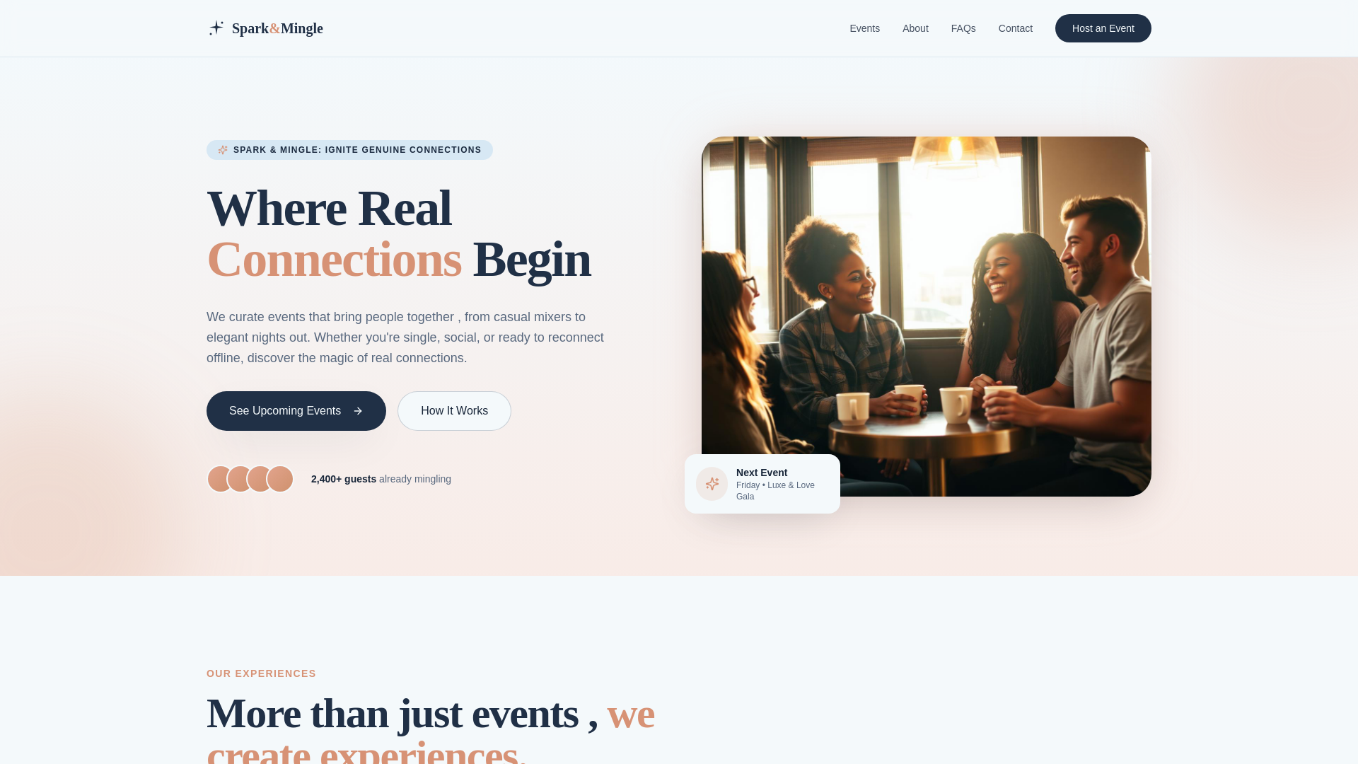 Spark & Mingle — Curated Singles Mixers & Connection Events