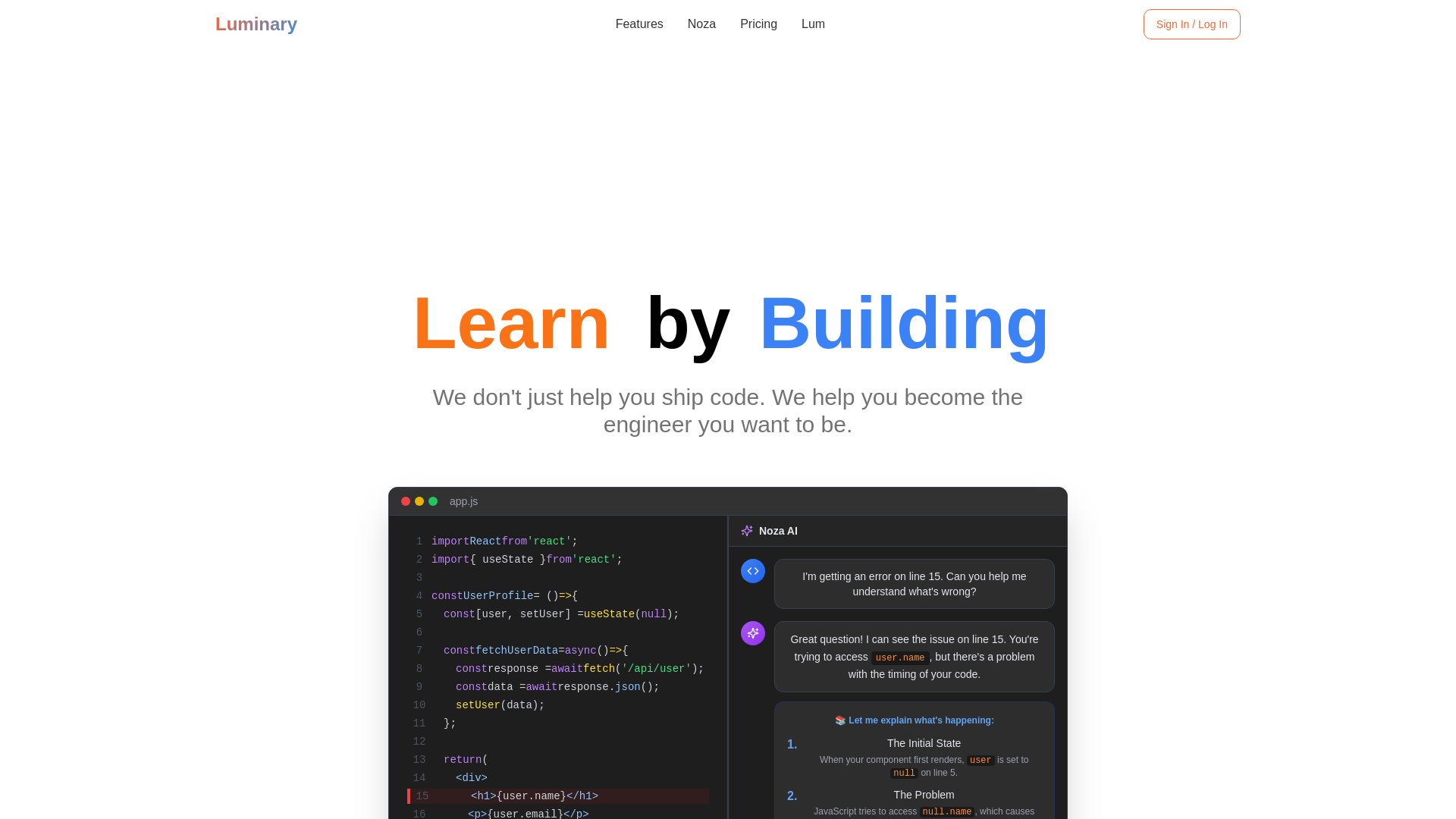 Luminary - AI Coding Education Platform