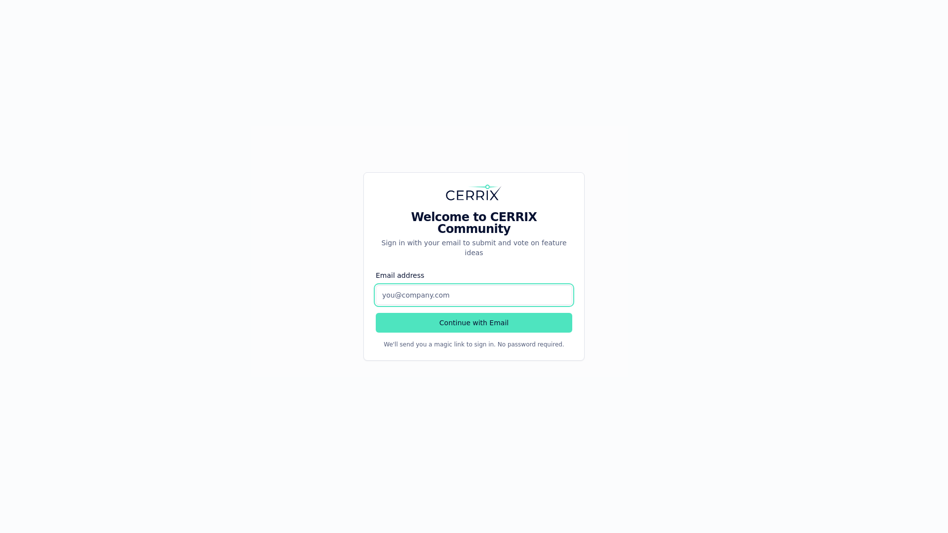 Sign in · CERRIX Community