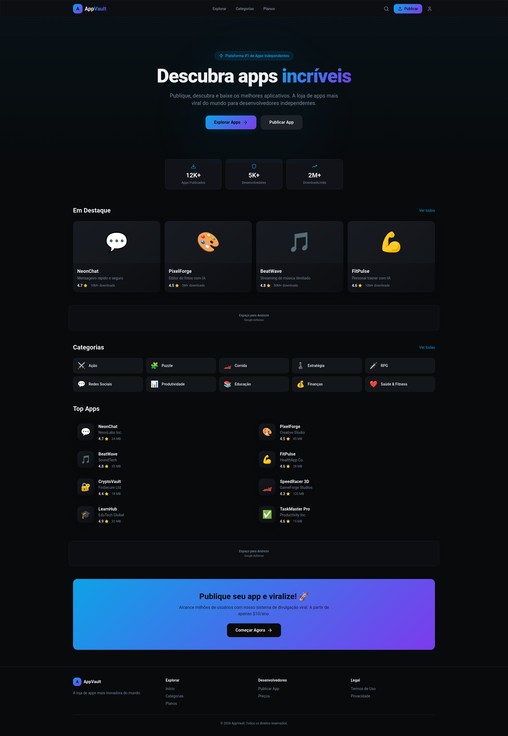 AppVault - Loja de Apps