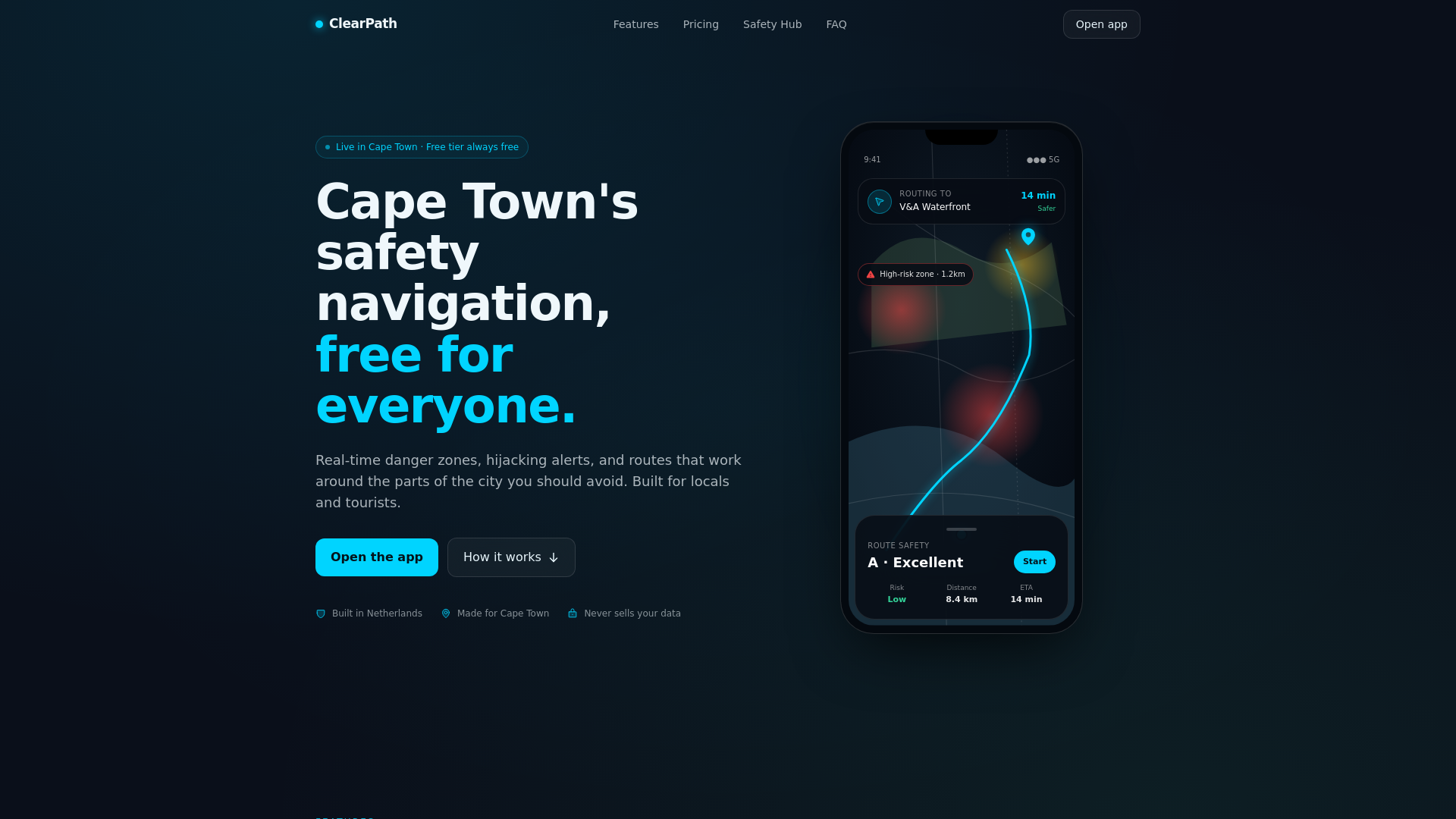 Clearpath - Cape Town's safety navigation, free for everyone