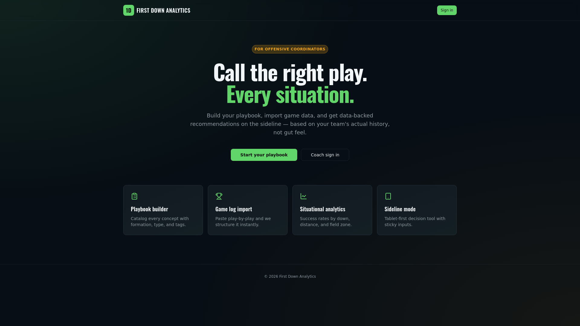 First Down Analytics — Smarter offensive play calling
