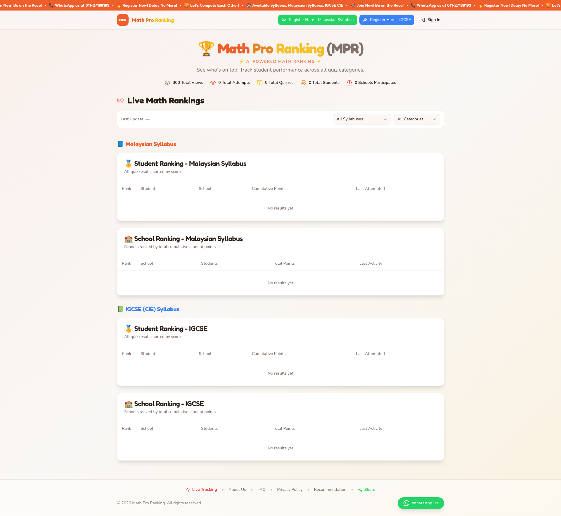 MPR - Math Pro Ranking