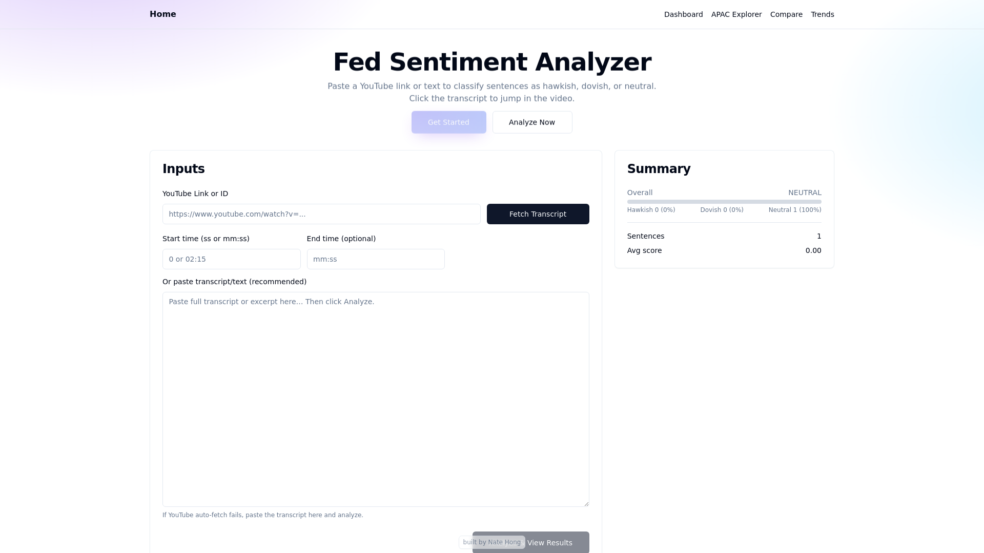 Fed Sentiment Dashboard