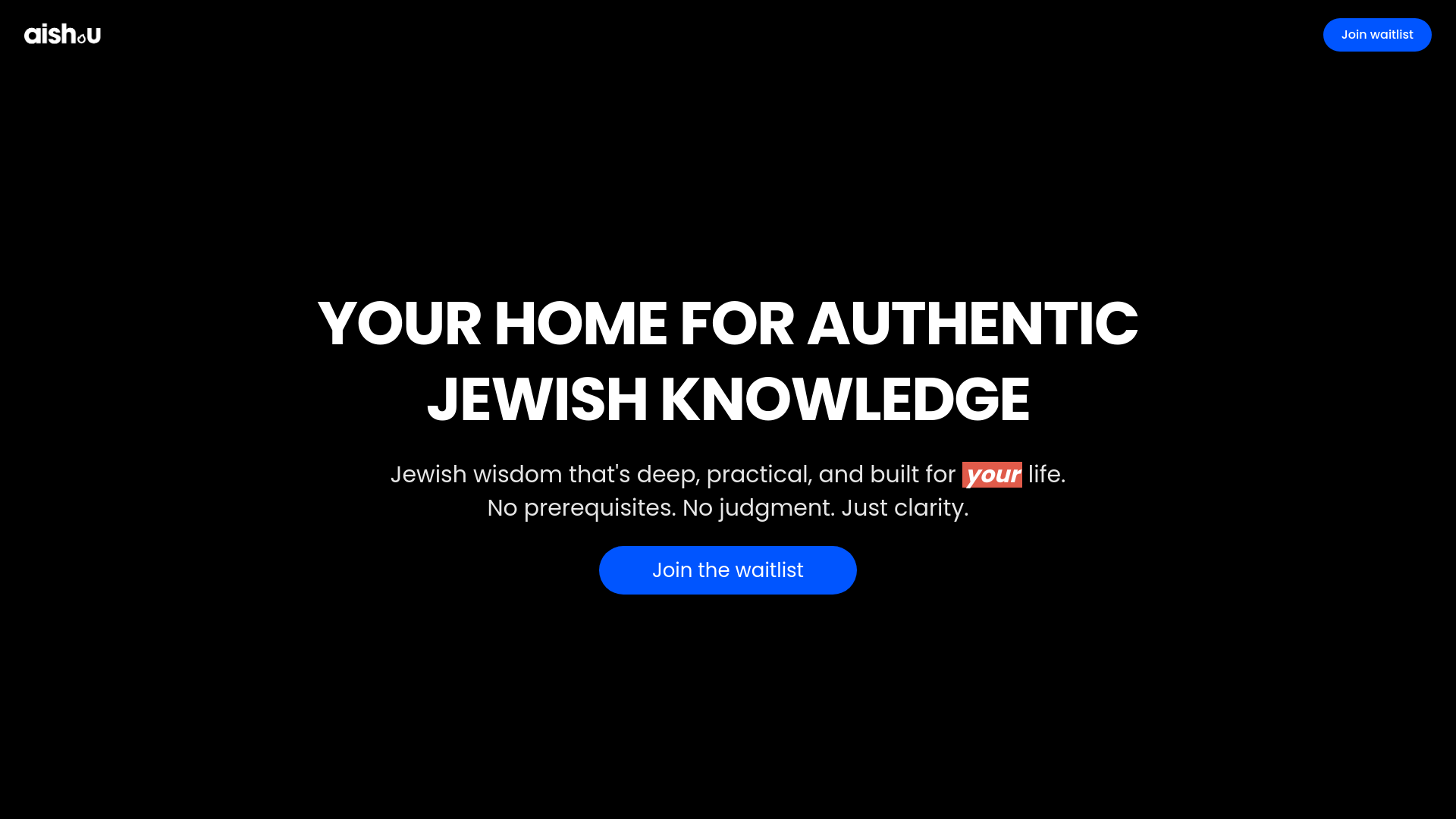 AishU - Your Home to Authentic Jewish Knowledge