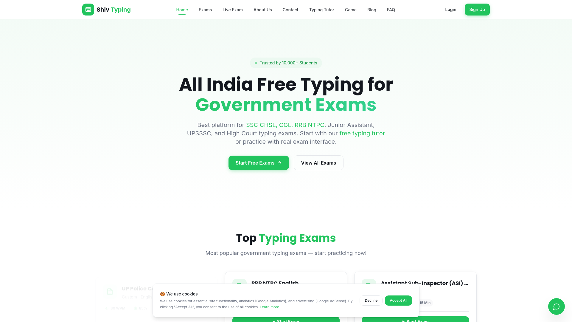 Shiv Typing — Free Typing Test for Govt Exams