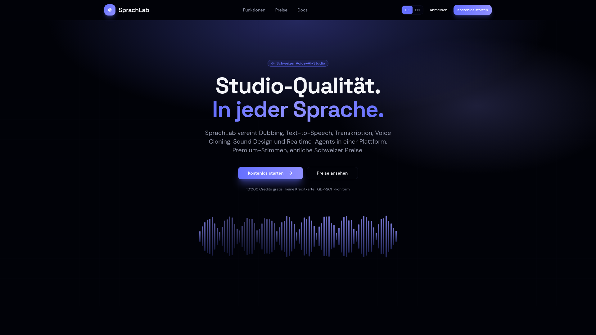 Logo von SprachLab.ch — Schweizer Voice-AI-Studio
