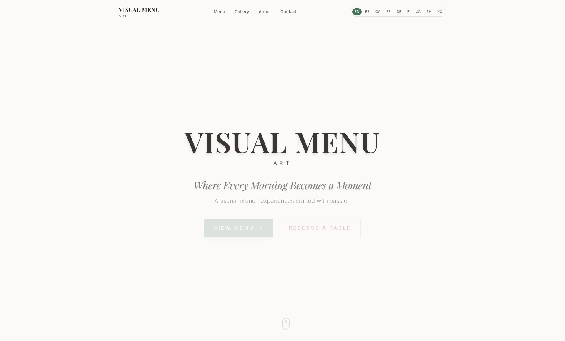 Visual Menu | Art