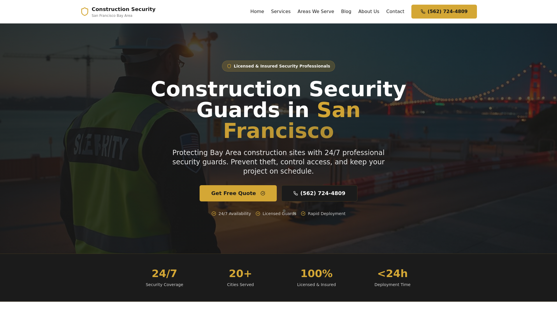Construction Security Guards San Francisco & Bay Area | 24/7 Licensed ...