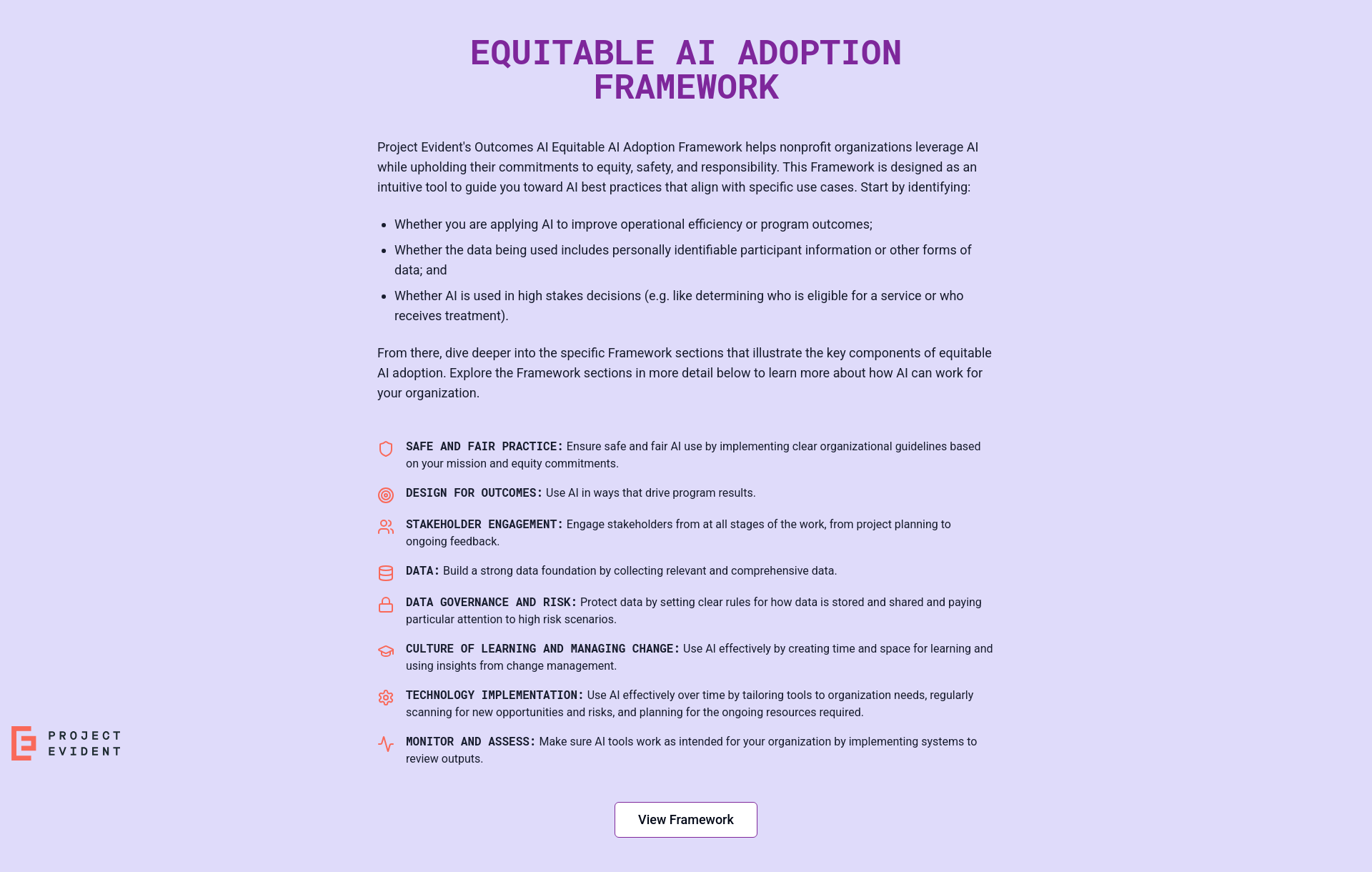 Equitable AI Adoption Framework | Project Evident