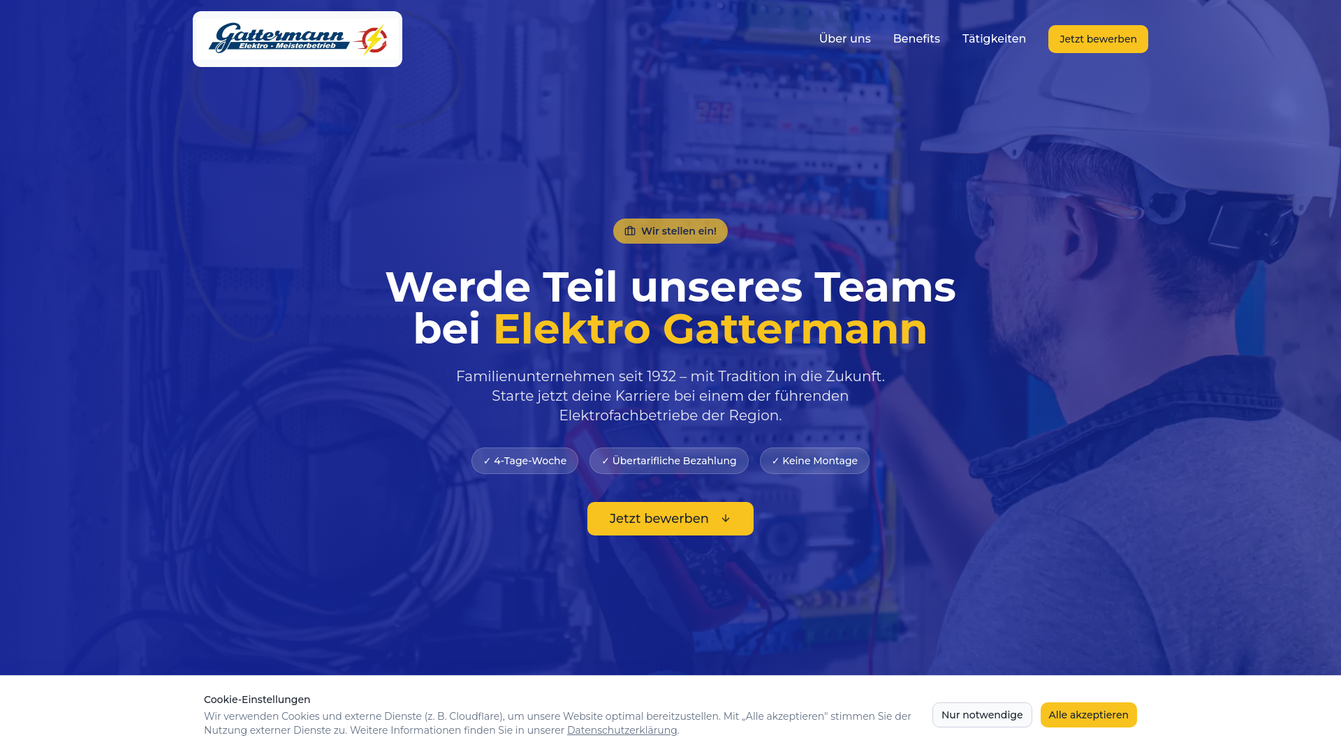 Elektriker Jobs in Wernigerode | 4-Tage-Woche bei Elektro Gattermann