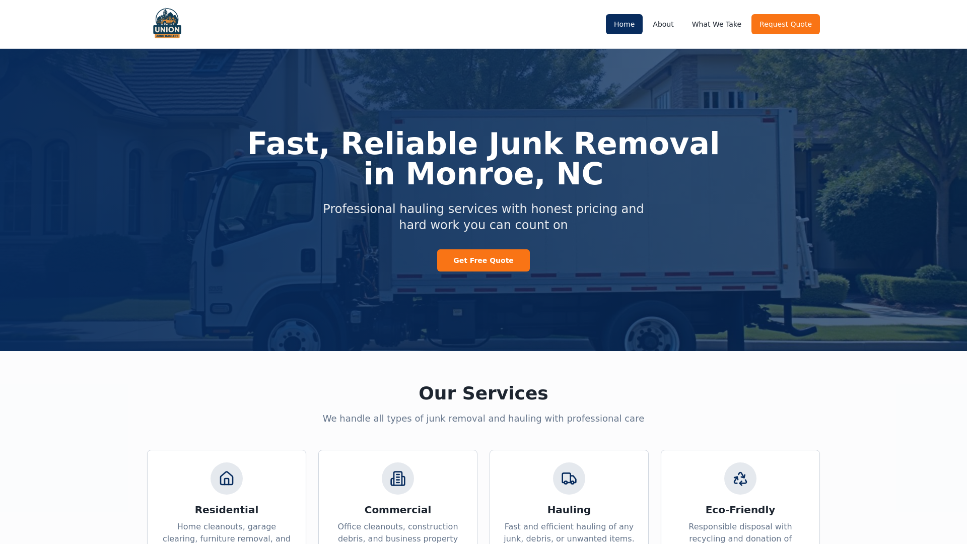 Junk Removal Monroe NC | Same-Day Service | Union Junk Haulers