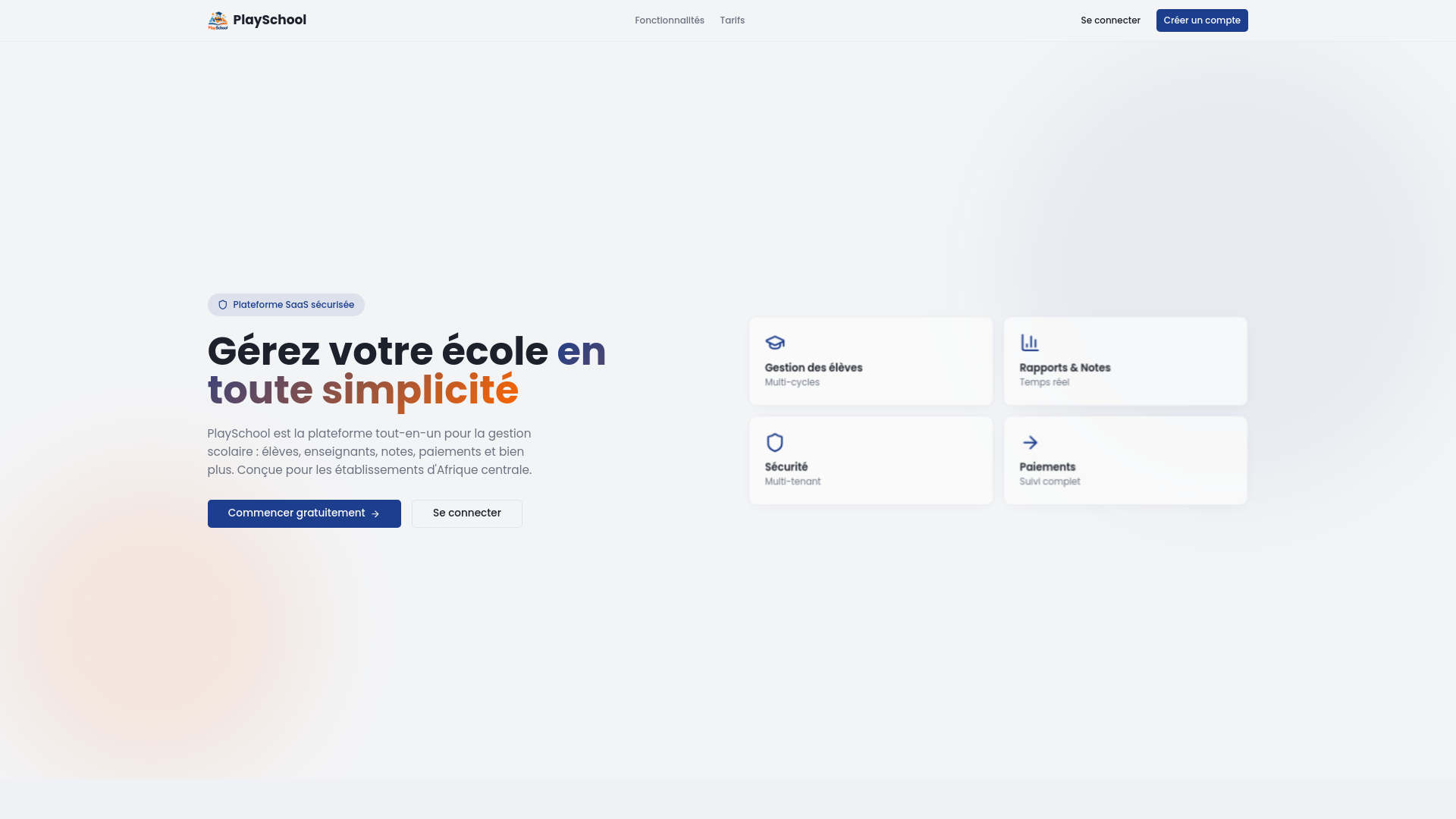PlaySchools – Gestion scolaire simplifiée