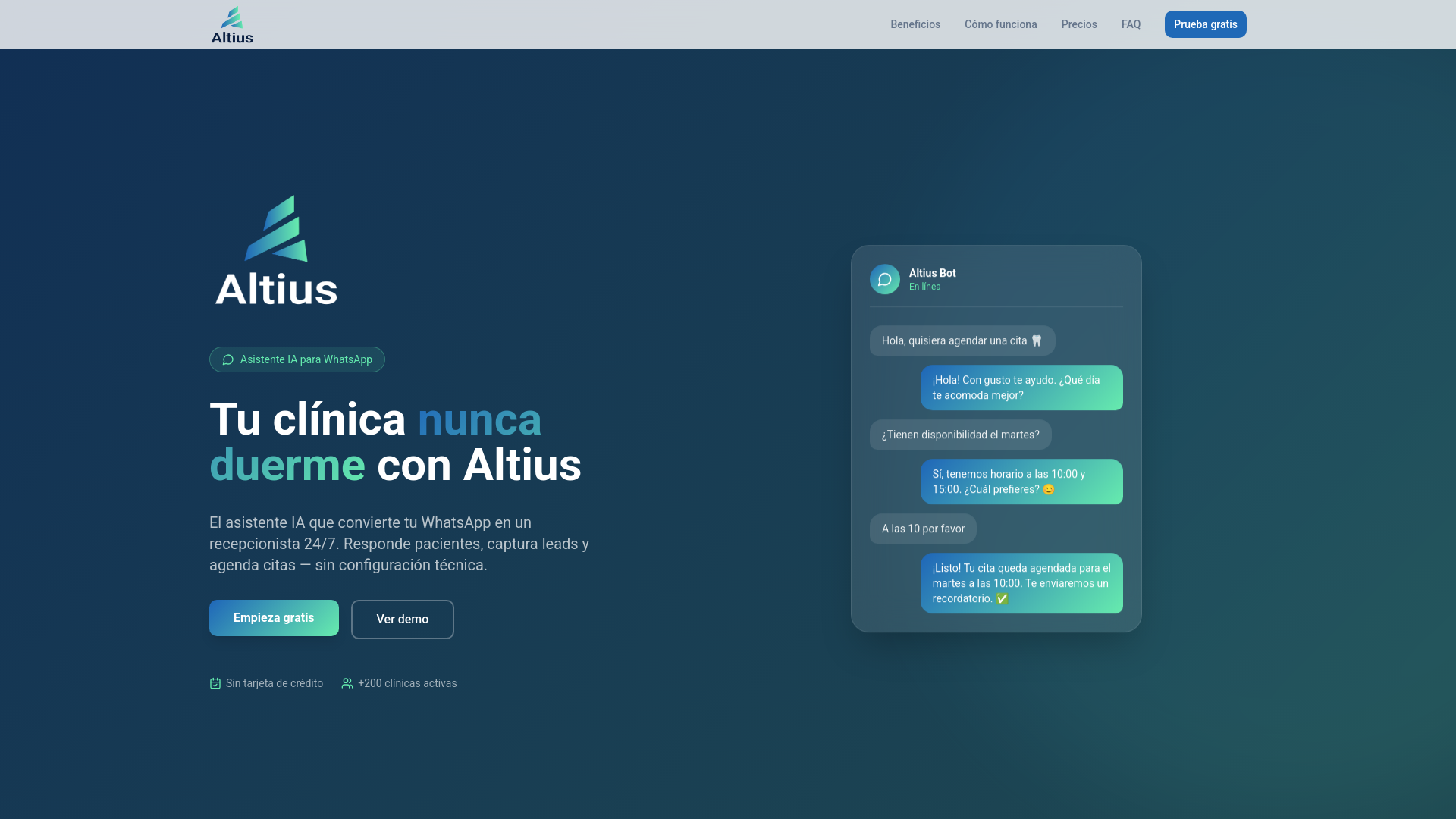 Alteus — Tu recepcionista IA en WhatsApp 24/7