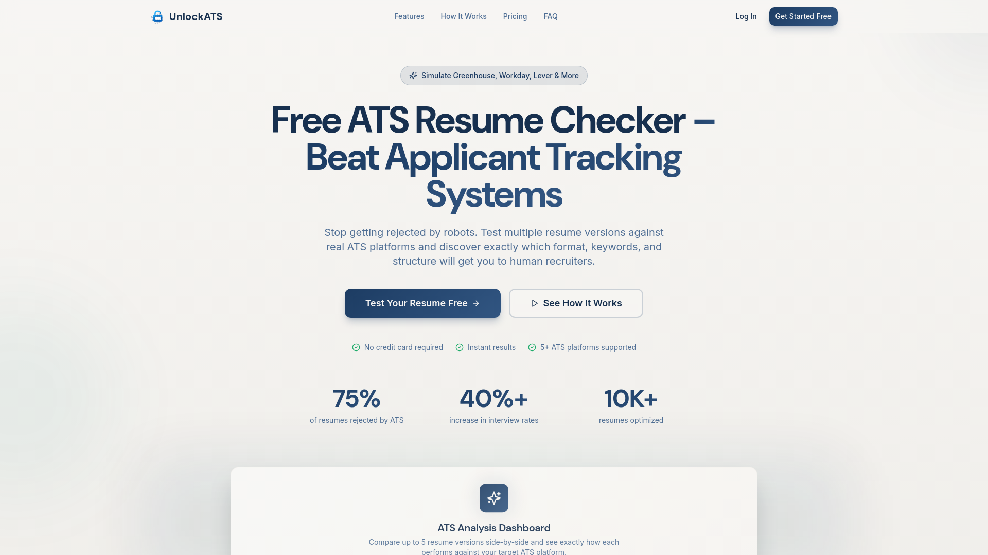 Workday Ats Layout ATS Resume Checker | Optimize for Greenhouse, Workday & More | UnlockATS