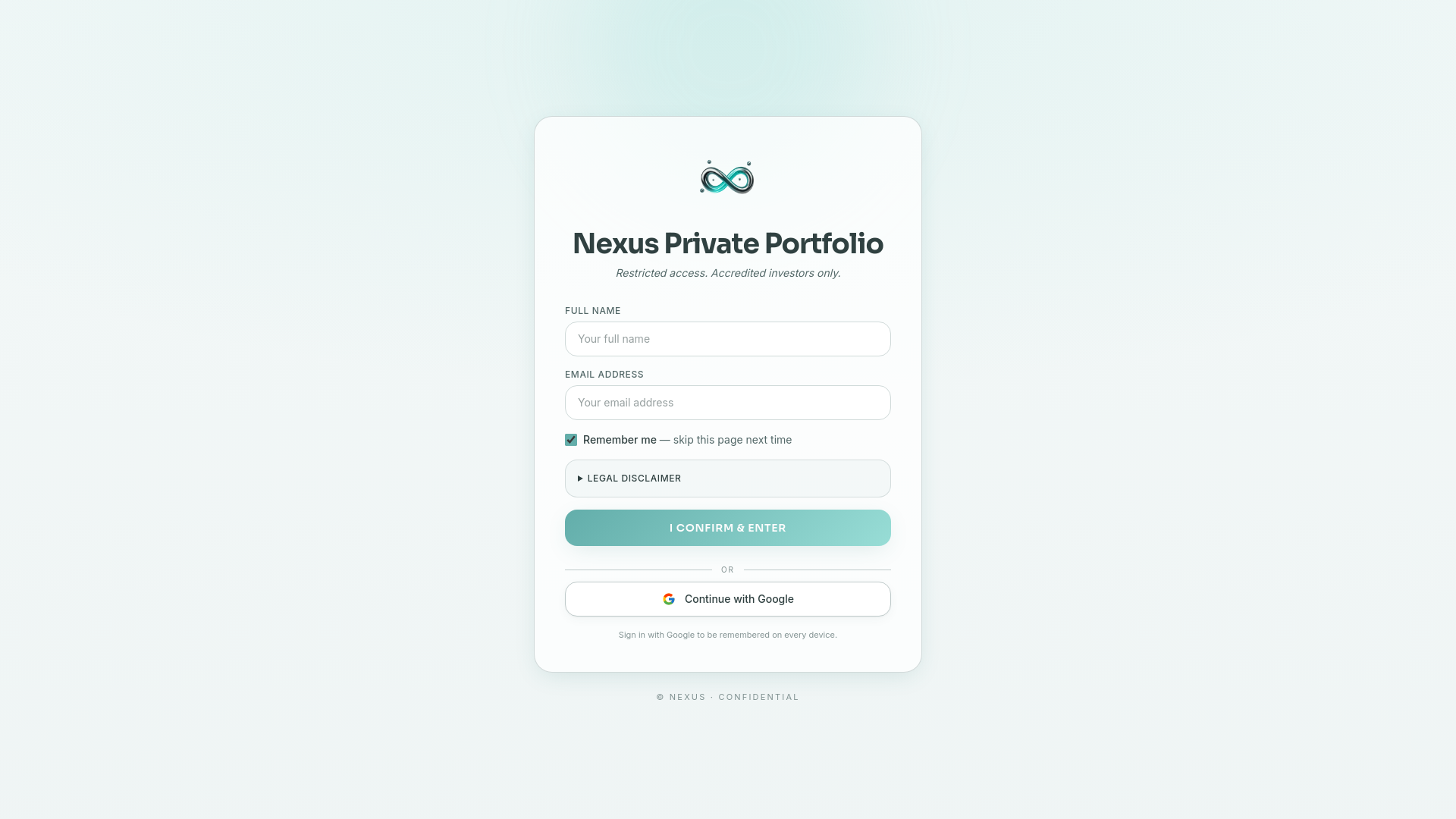 Nexus Portfolio — Accredited Access