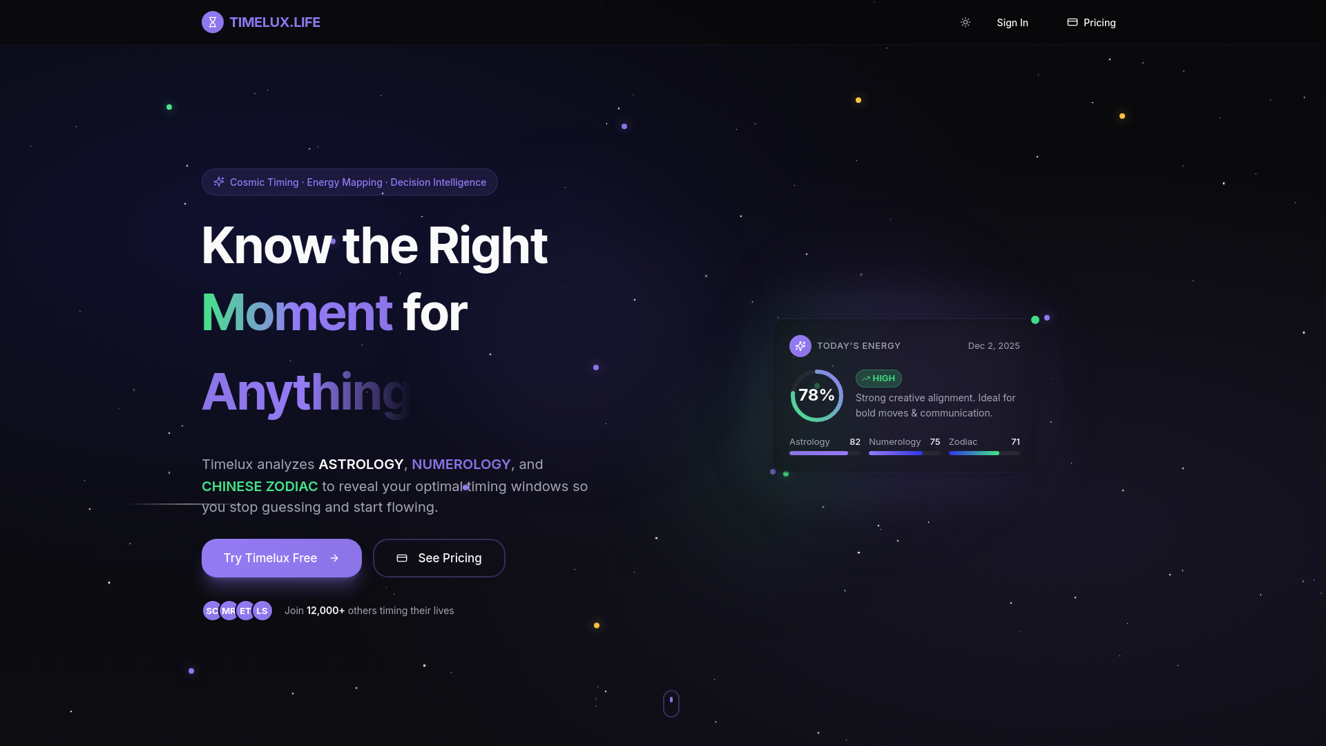 Timelux.life screenshot 1