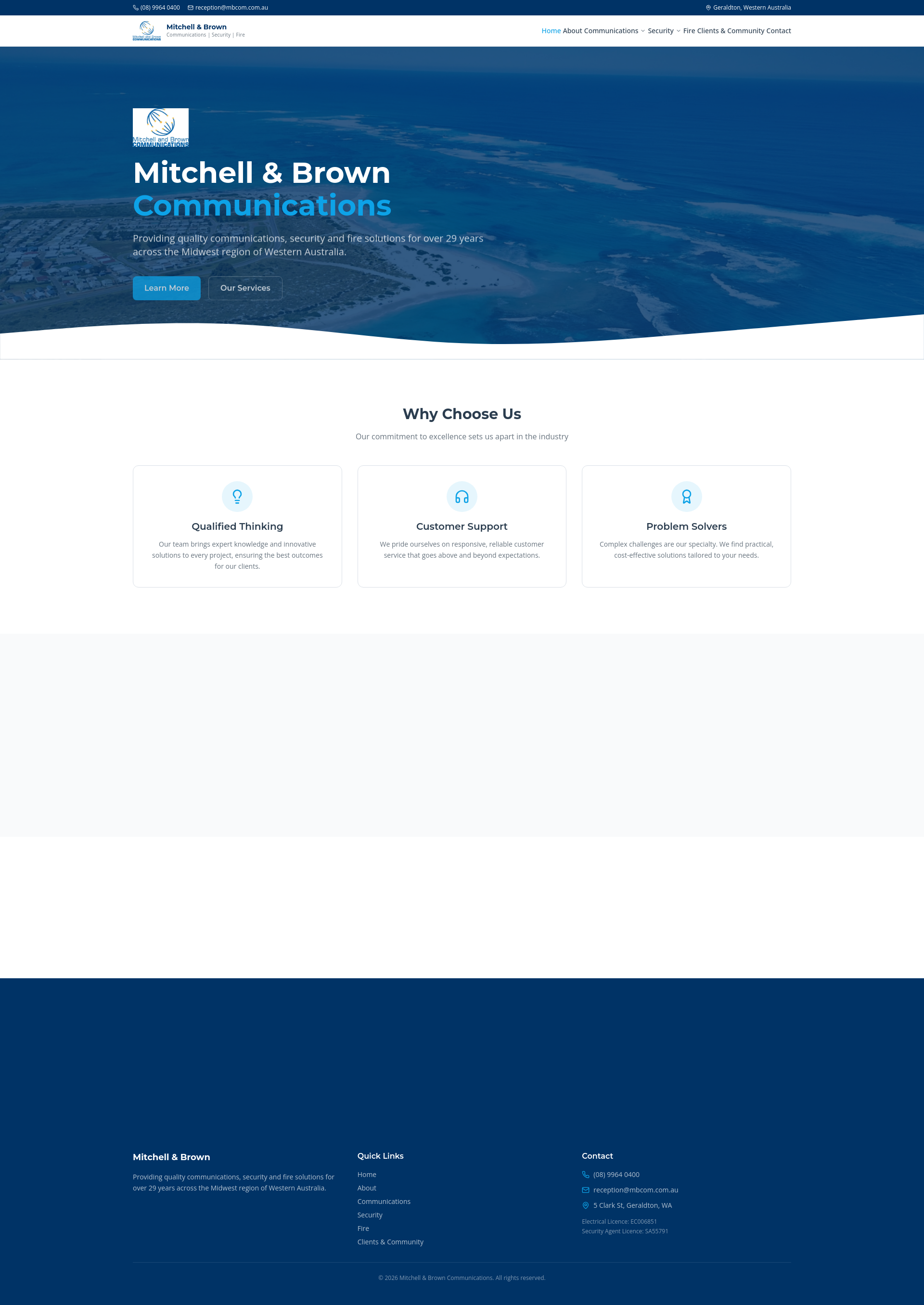 Contact Mitchell & Brown Communications — Geraldton WA