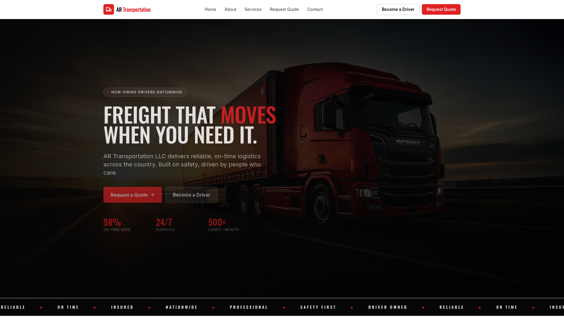 AR Transportation LLC — Reliable Freight & Logistics