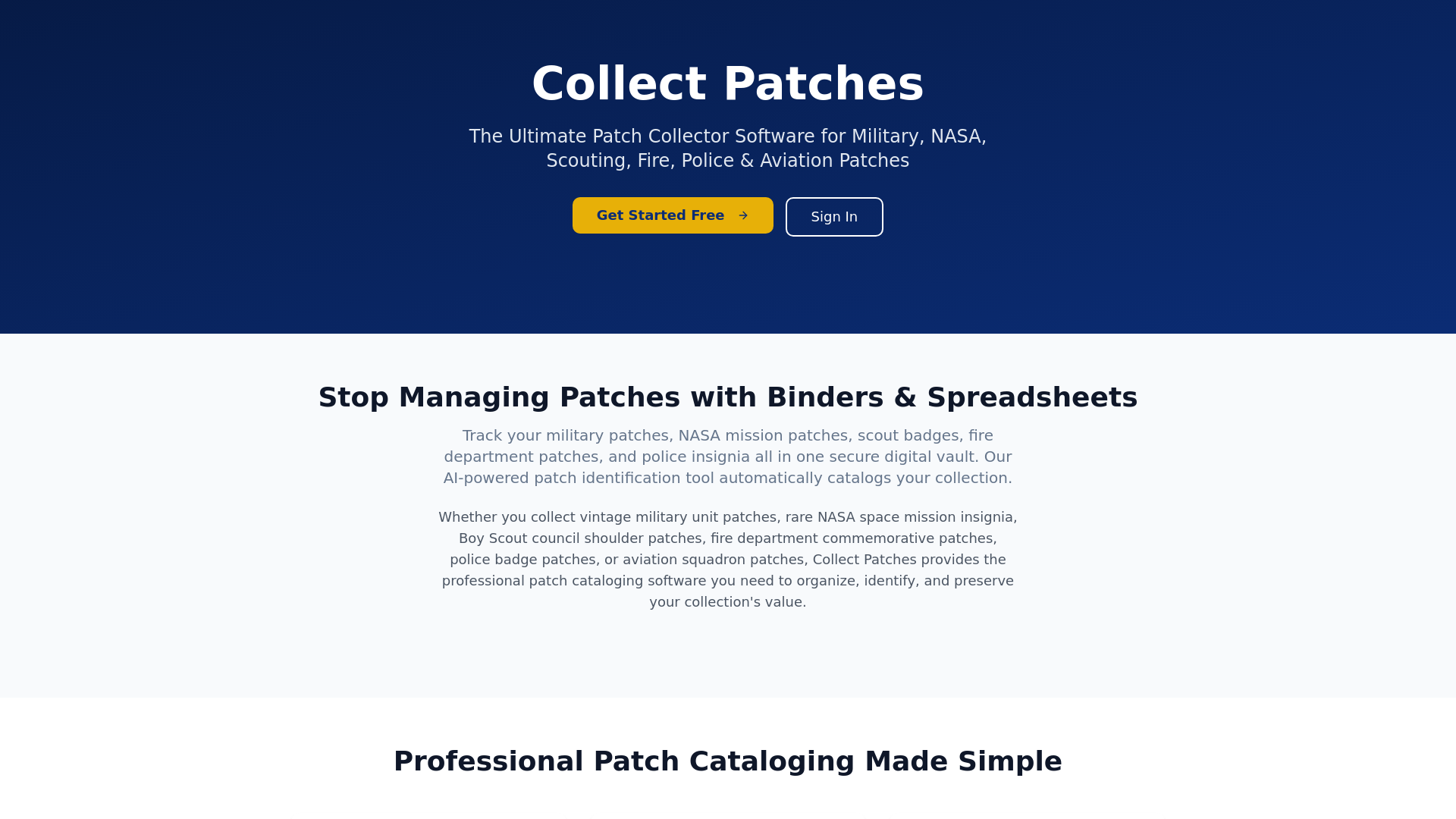Collect Patches - Professional Patch Collection Software