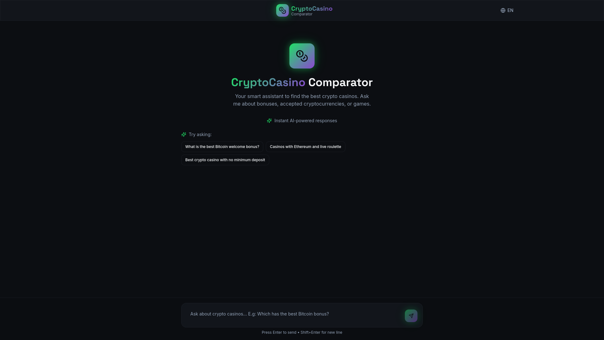 CryptoCasino Comparator - Encuentra los mejores casinos crypto