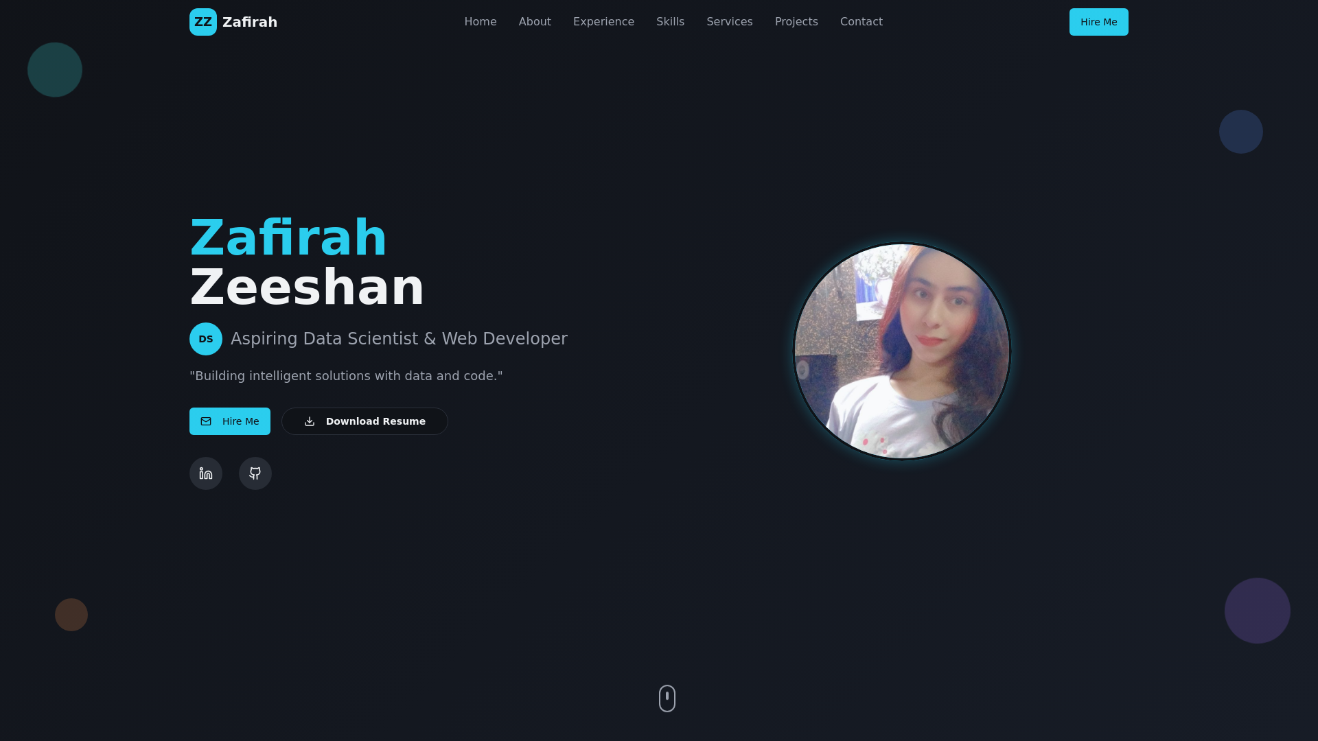 Zafirah Zeeshan - Data Scientist & Web Developer Portfolio