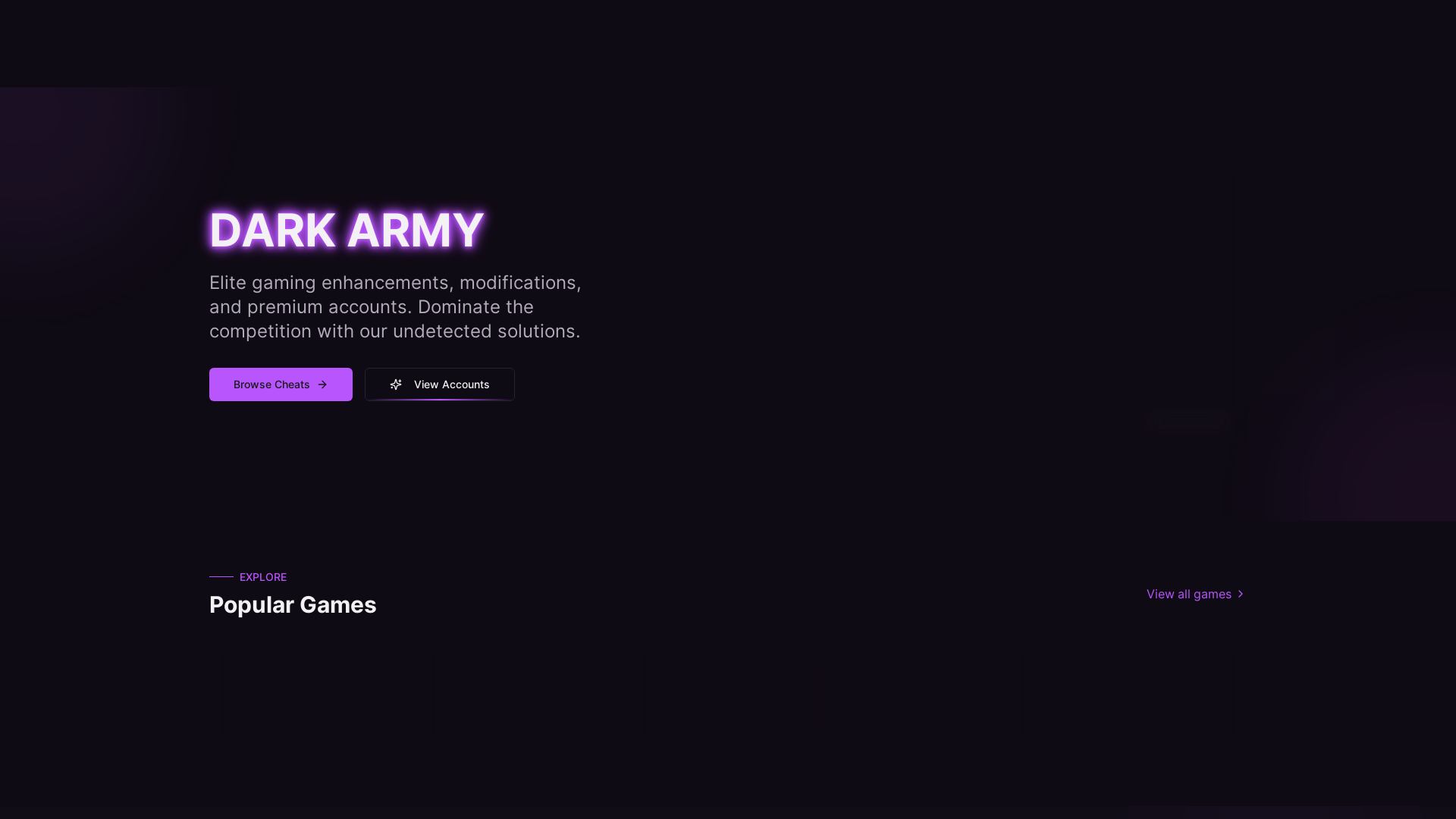 Modern Gaming Cheat & Hack Tools Platform