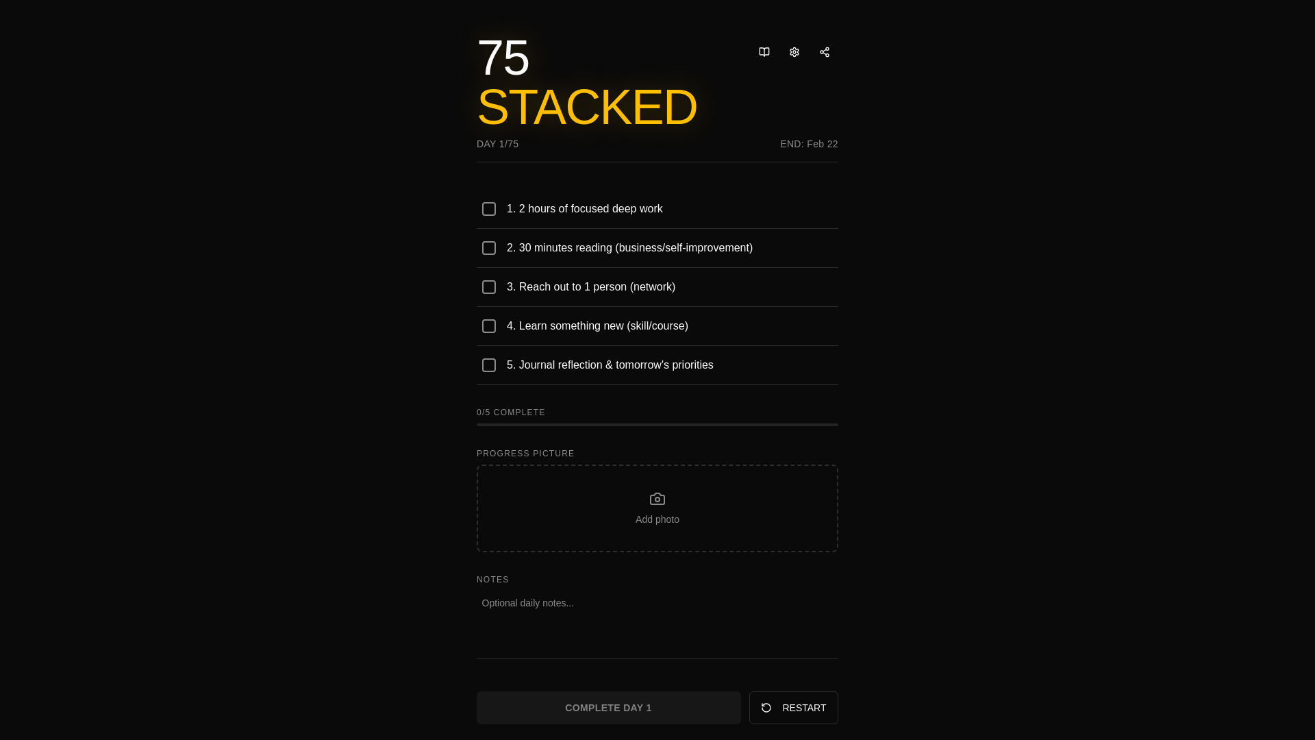 75 Stacked - 75 Days of Productive Entrepreneurship