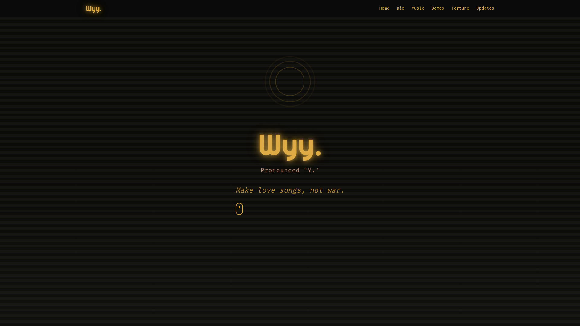 Wyy. - Make love songs, not war.