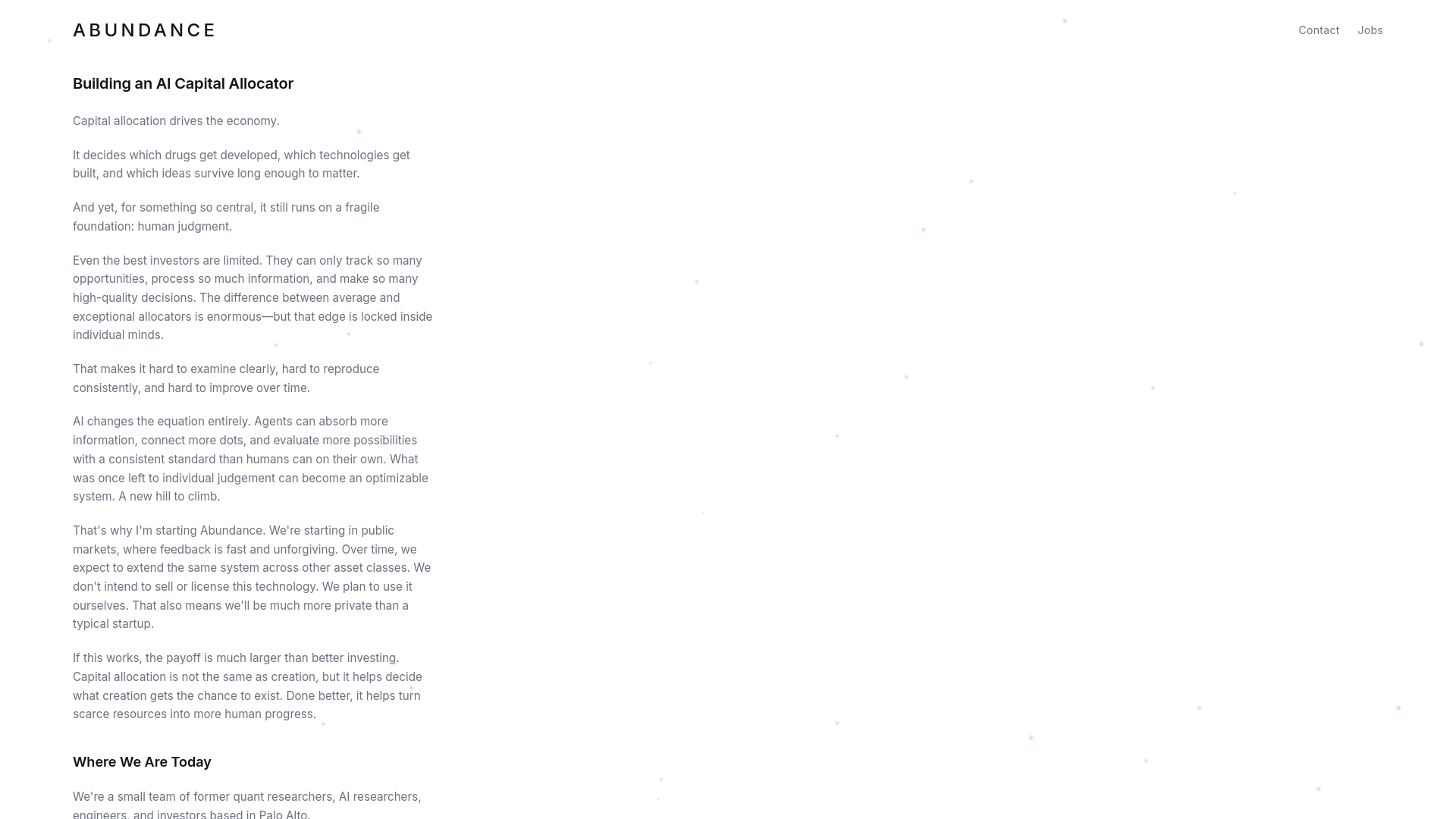 Abundance | Building an AI Capital Allocator