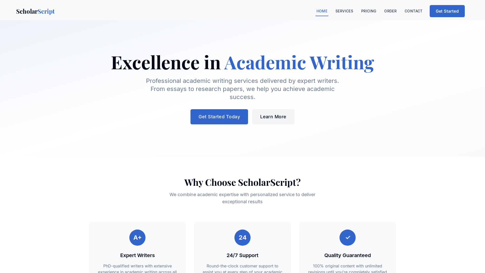 Professional Academic Writing Assistance Platform