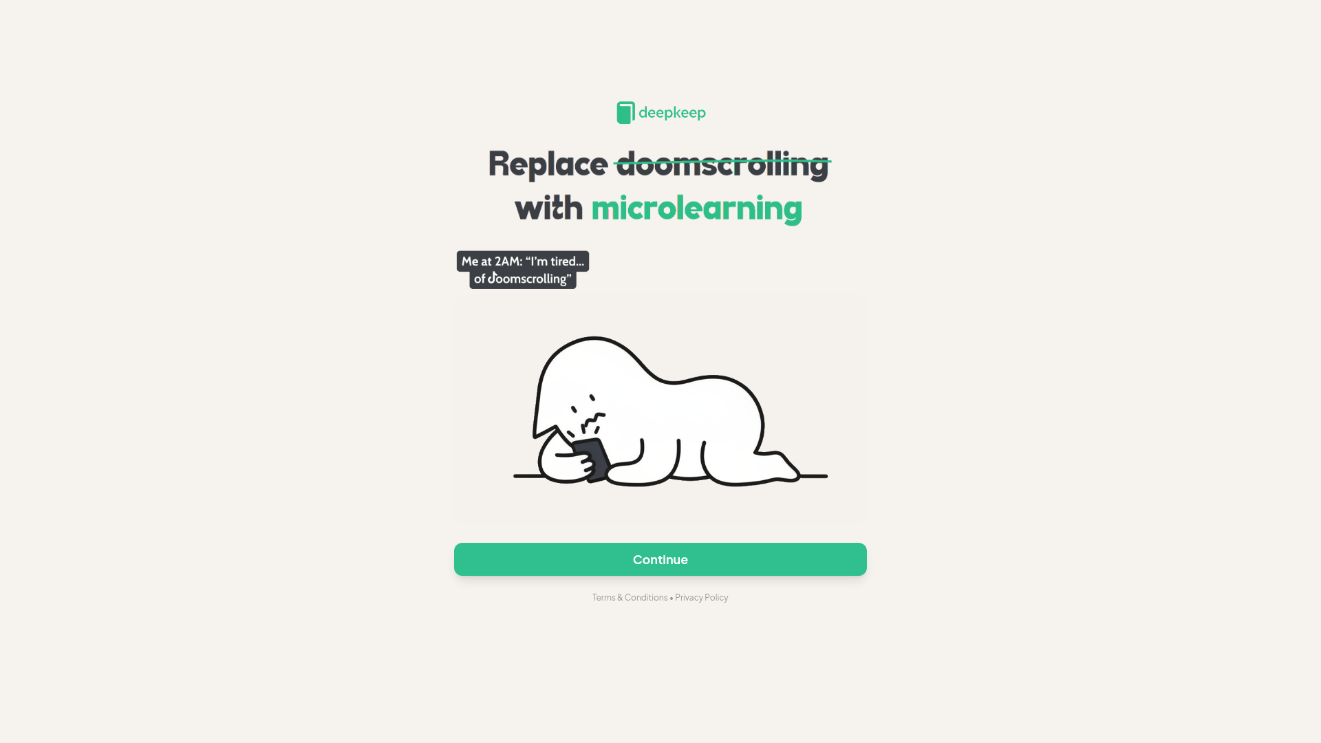 Replace doomscrolling with microlearning - Deepkeep