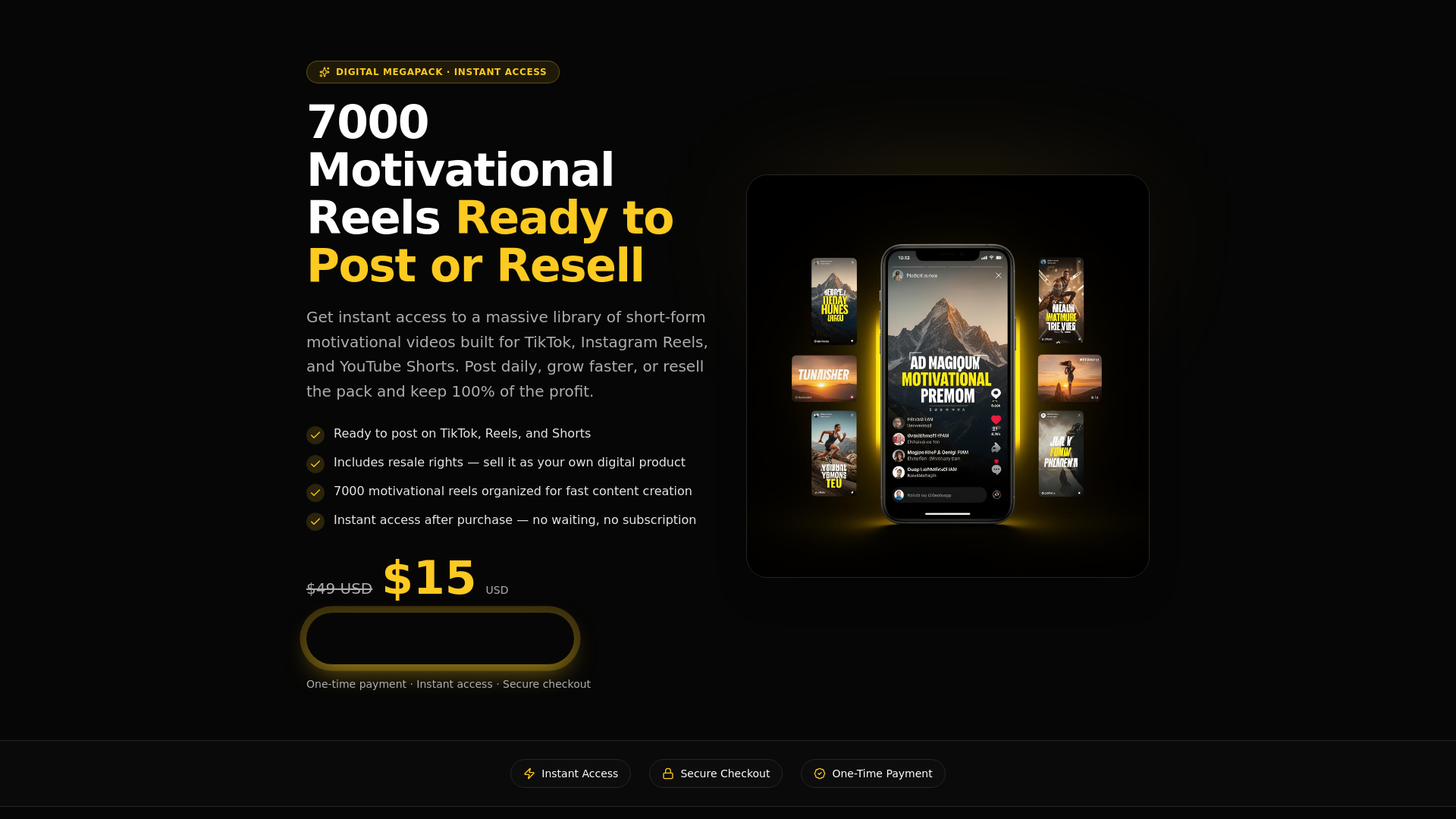 7000 Done-For-You Reels + 50,000 Digital Products Bonus Vault