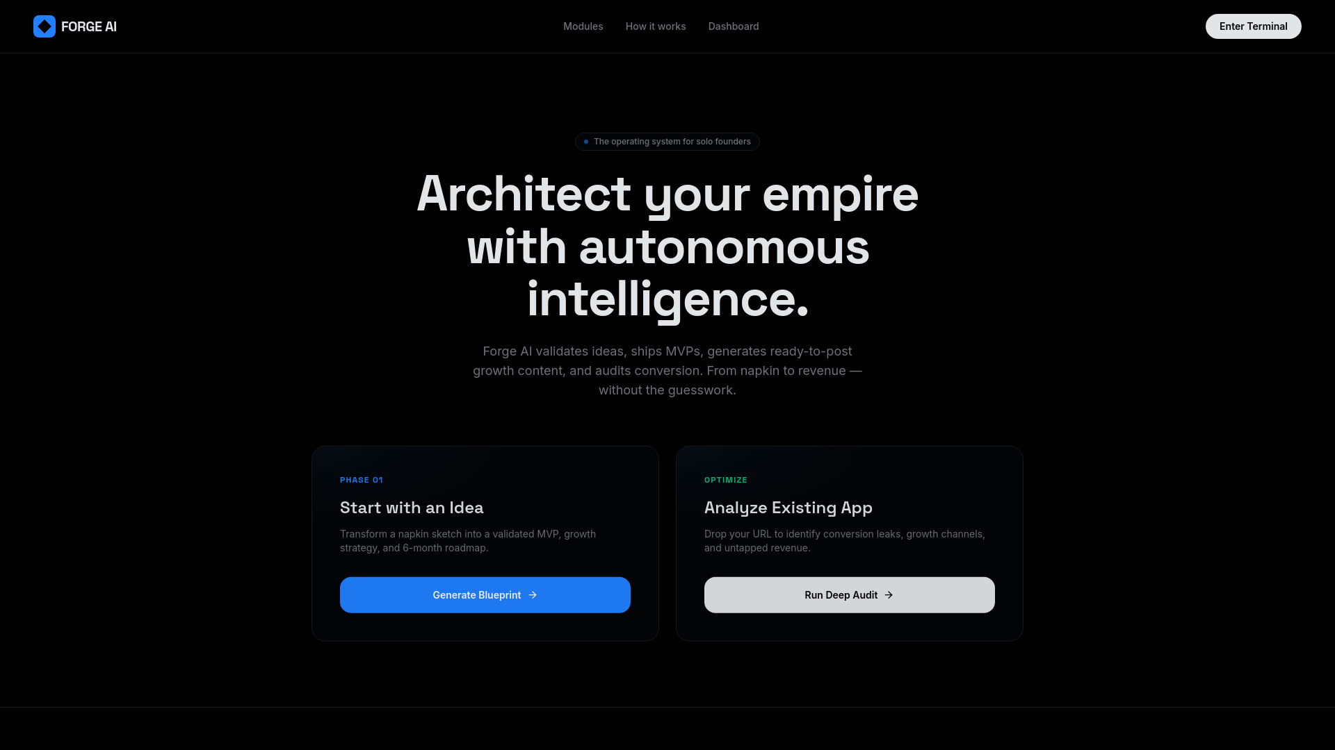 FORGE AI  — 官网预览图
